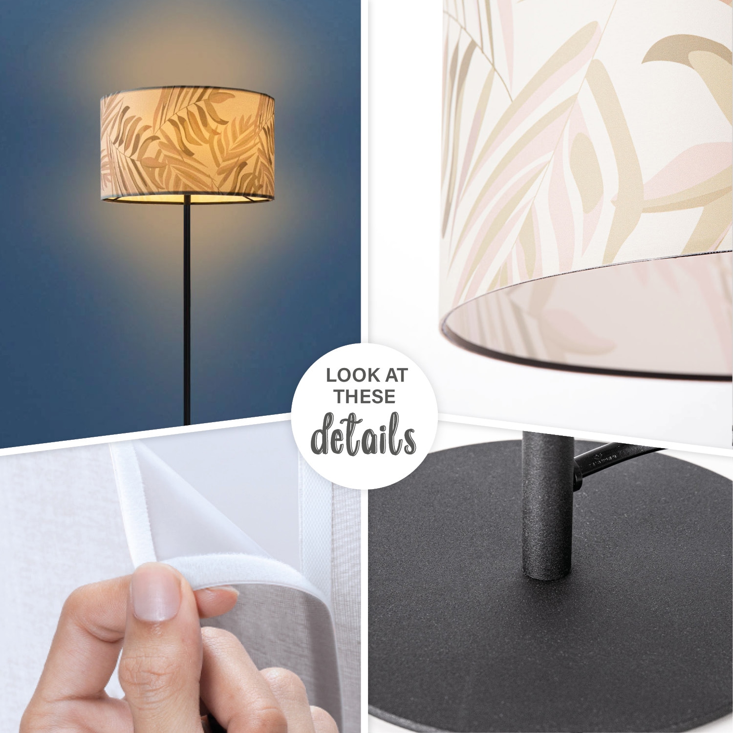 Paco Home Stehlampe »Kuba 126«, 1 flammig, Leuchtmittel E27 | ohne Leuchtmittel, Lampe Leselampe Kinderzimmer Deko Wohnzimmer Büro Lampenschirm Palme