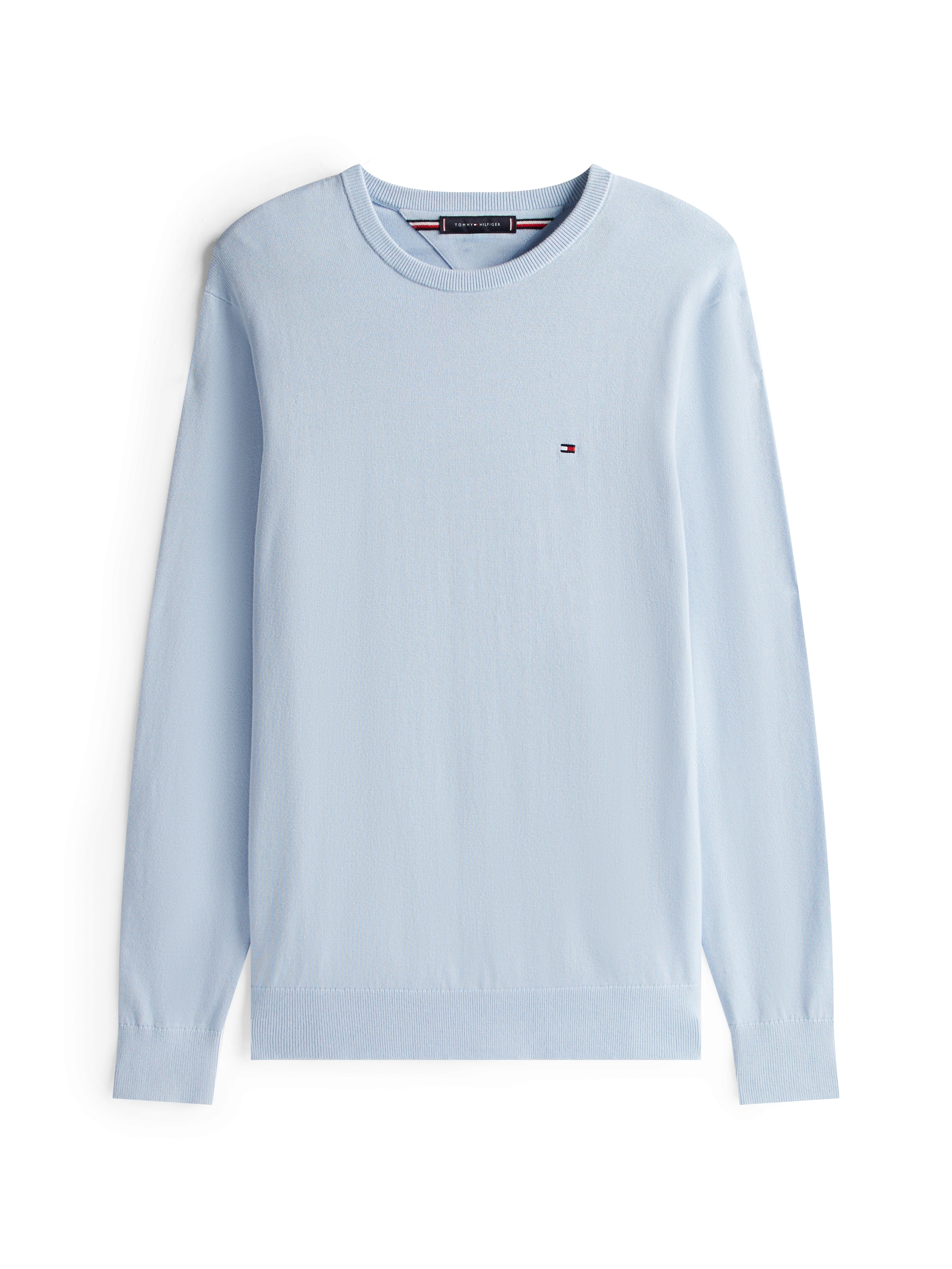 Tommy Hilfiger Rundhalspullover »ESSENTIAL COTTON CREW NECK«, 100% Baumwolle Crewneck Regular Fit Premium Mode