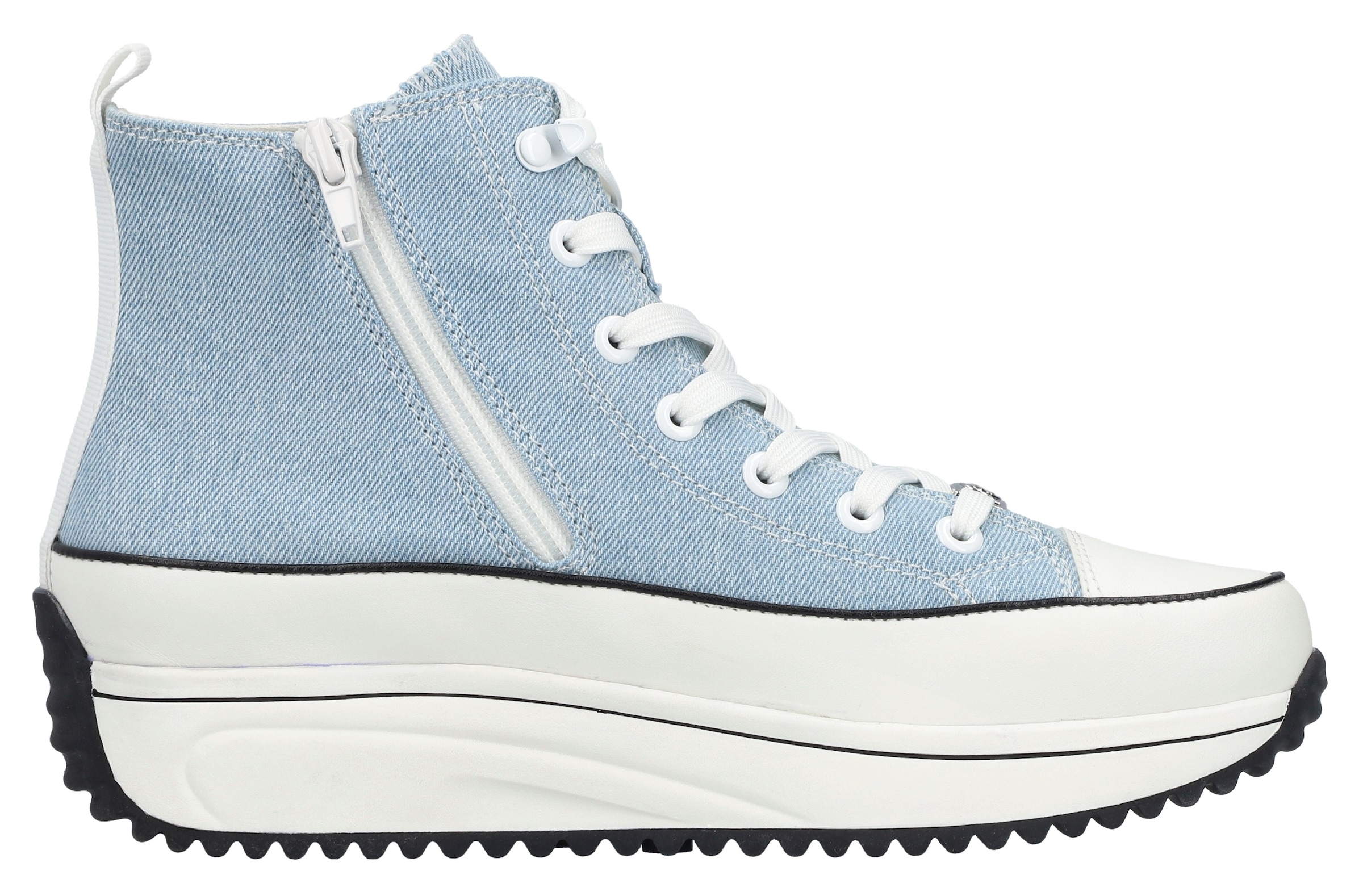 Rieker Sneaker, Plateau, High Top-Sneaker, Schnürschuh in veganer Verarbeitung
