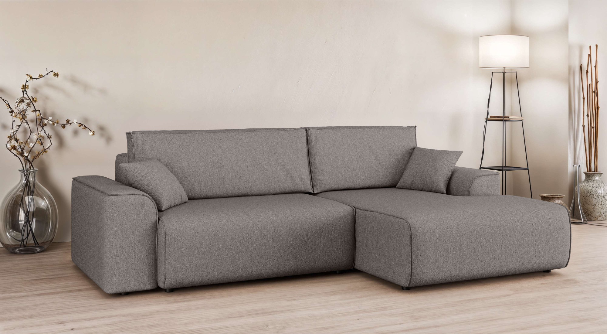 Home affaire Ecksofa »Santenay mit Bettfunktion und Bettkasten, Maße: B/T/H günstig online kaufen