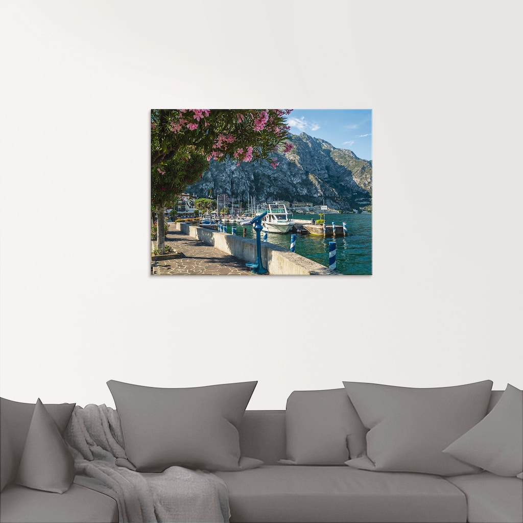 Artland Glasbild »Gardasee Hafen Limone sul Garda I«, Europa, (1 St.)