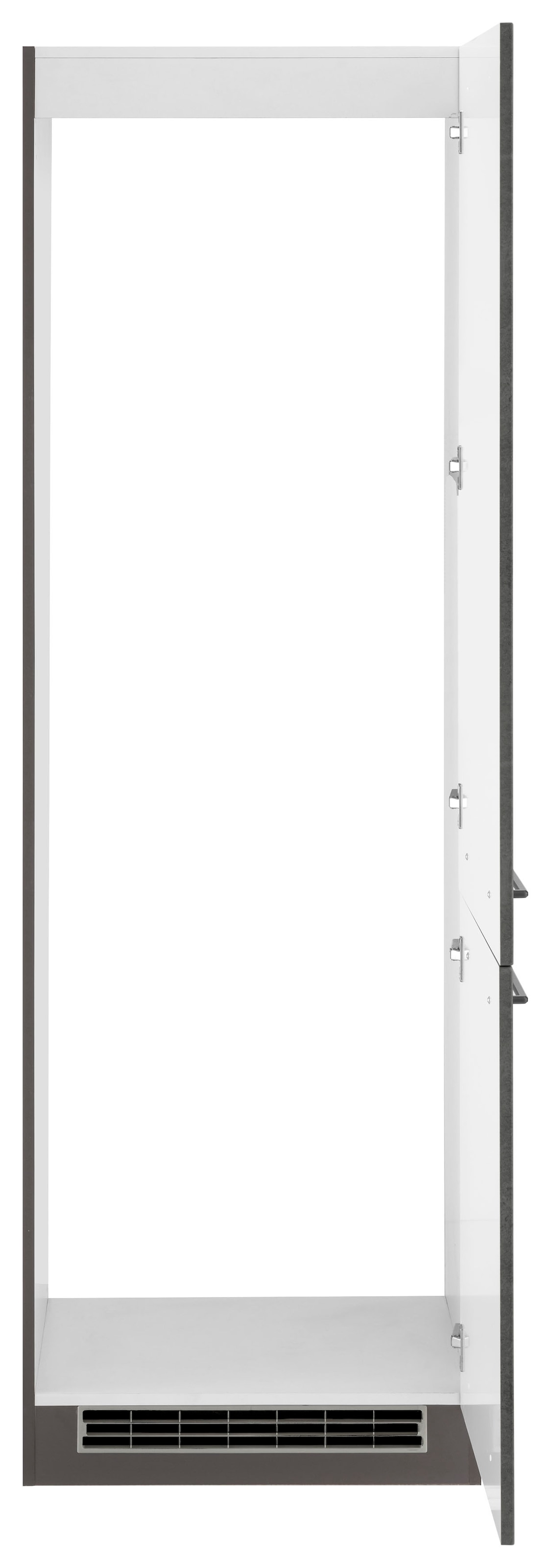 KOCHSTATION Kühlumbauschrank »KS-Tulsa«, 60 cm breit, 200 cm hoch, 2 Türen, schwarzer Metallgriff, MDF Front