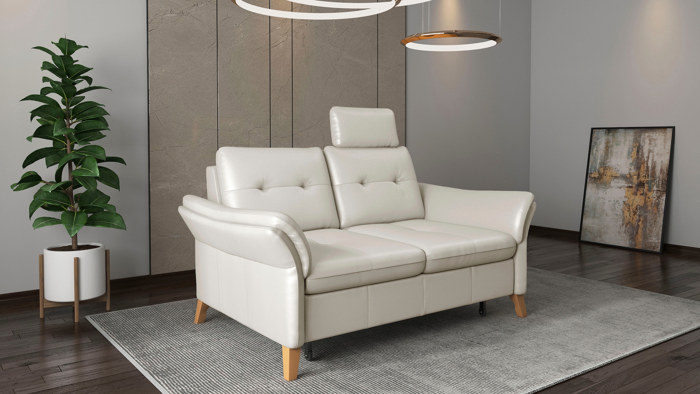 sit&more 3-Sitzer »Göteborg«, inklusive Sitztiefenverstellung und Federkern