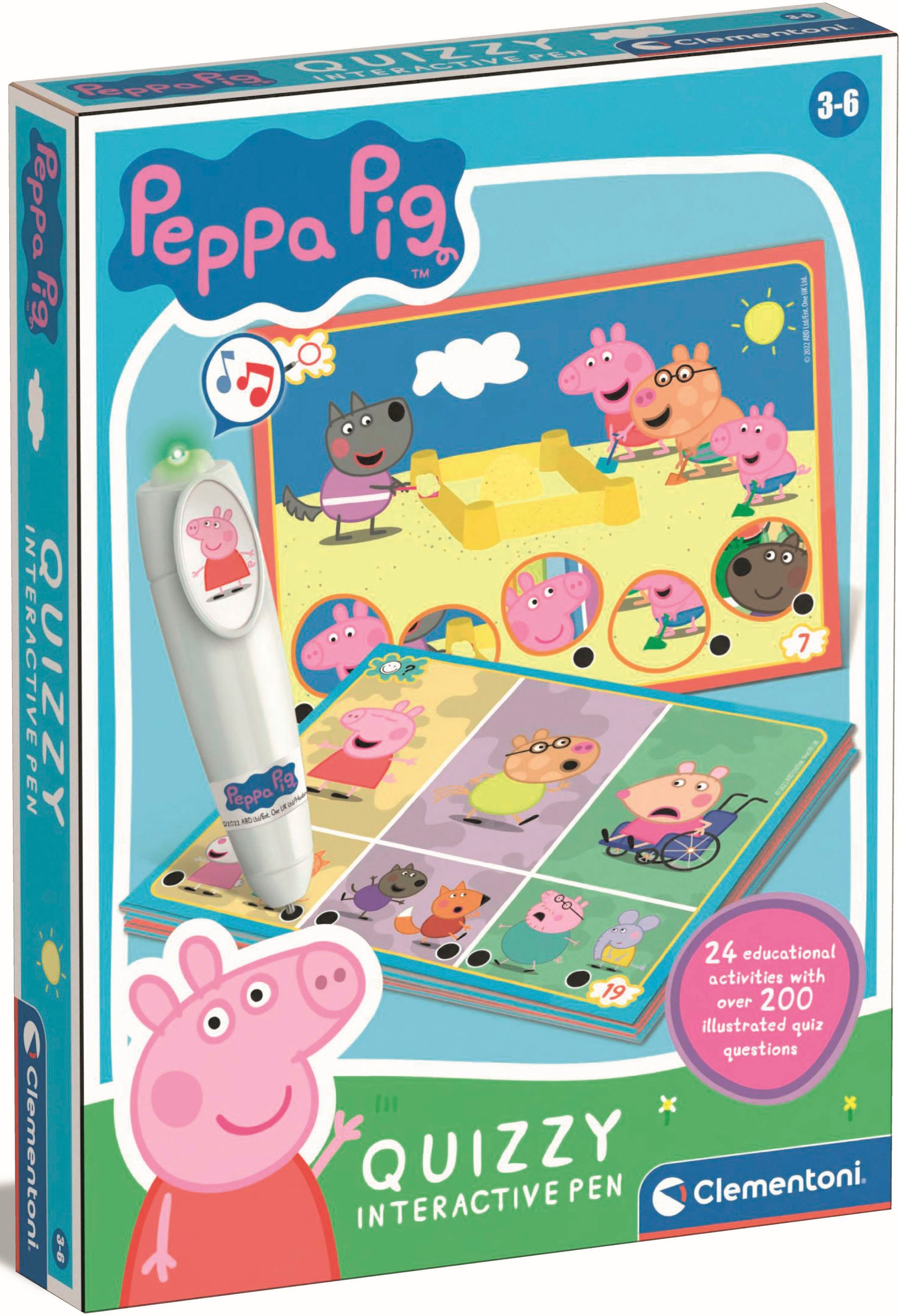 Clementoni® Spiel »E-Lektor Quiz Basic Peppa Pig«, Made in Europe