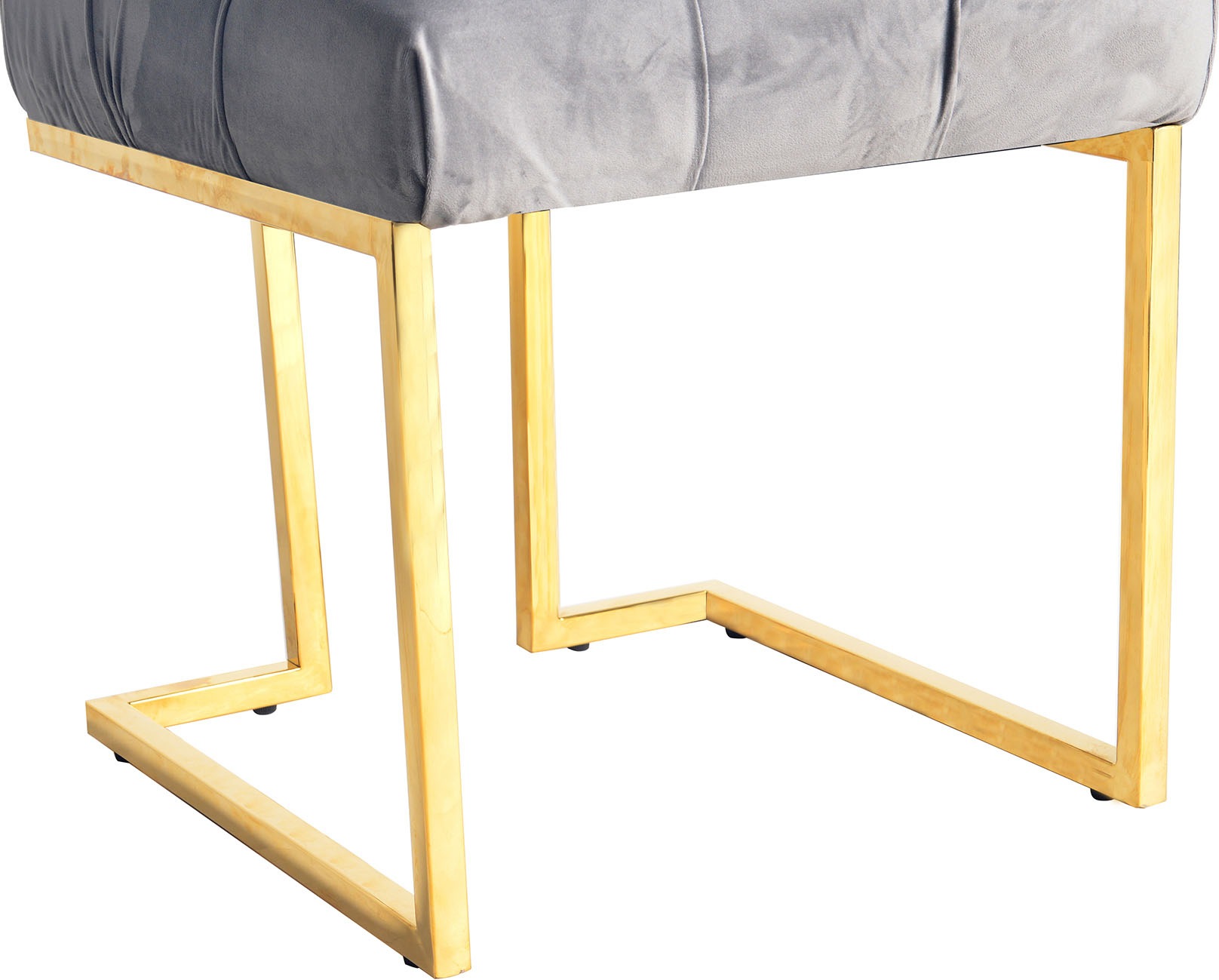 Kayoom Polsterhocker »Hocker Rarity 125, Edler Touch durch goldenes Gestell«, (1 St.), eckig, samtweich, gesteppt, mit Zierknöpfen, Edelstahlgestell