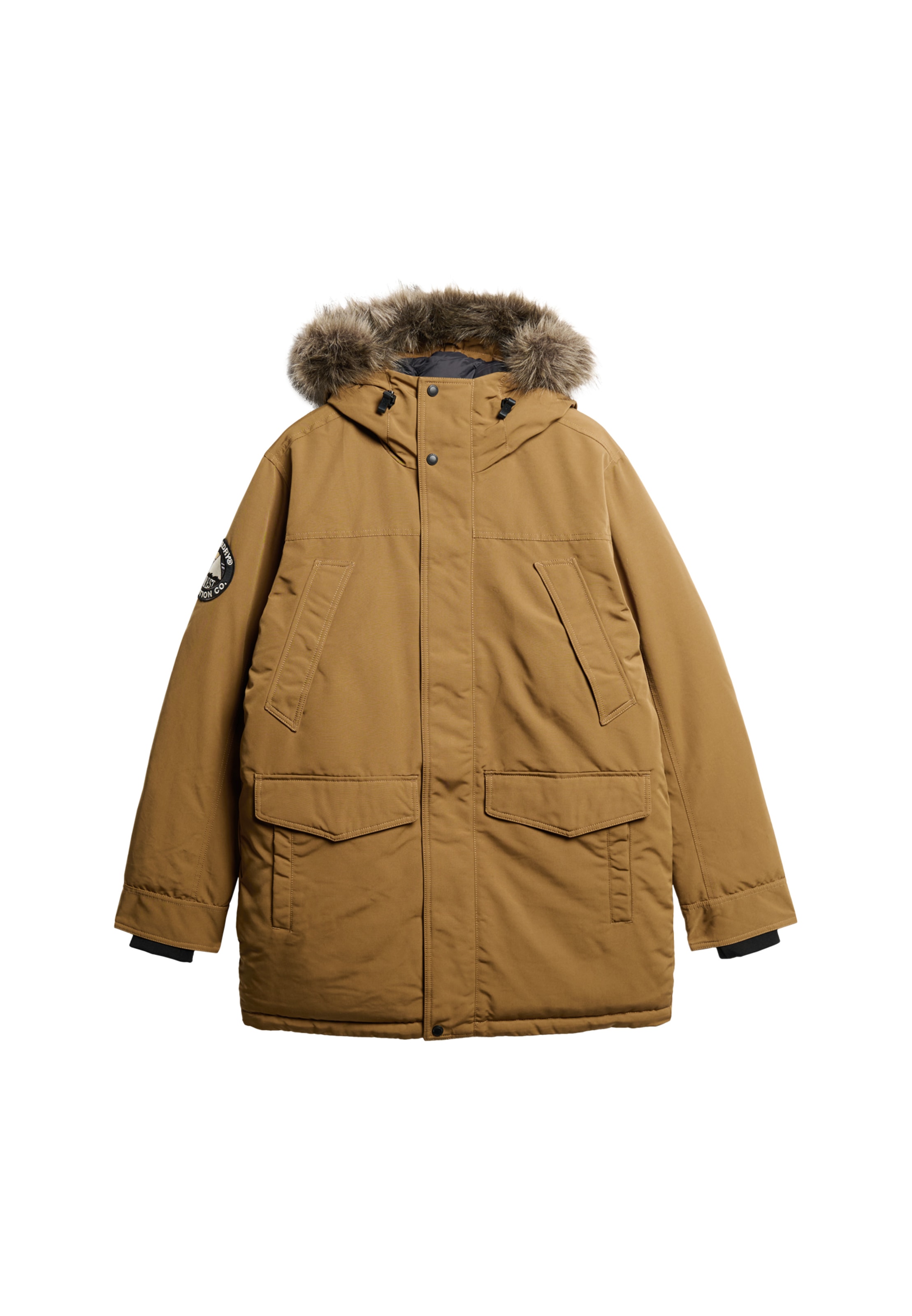 Superdry Parka »EVEREST FAUX FUR PARKA JACKET« mit Kapuze Kunstfaser, loose fit