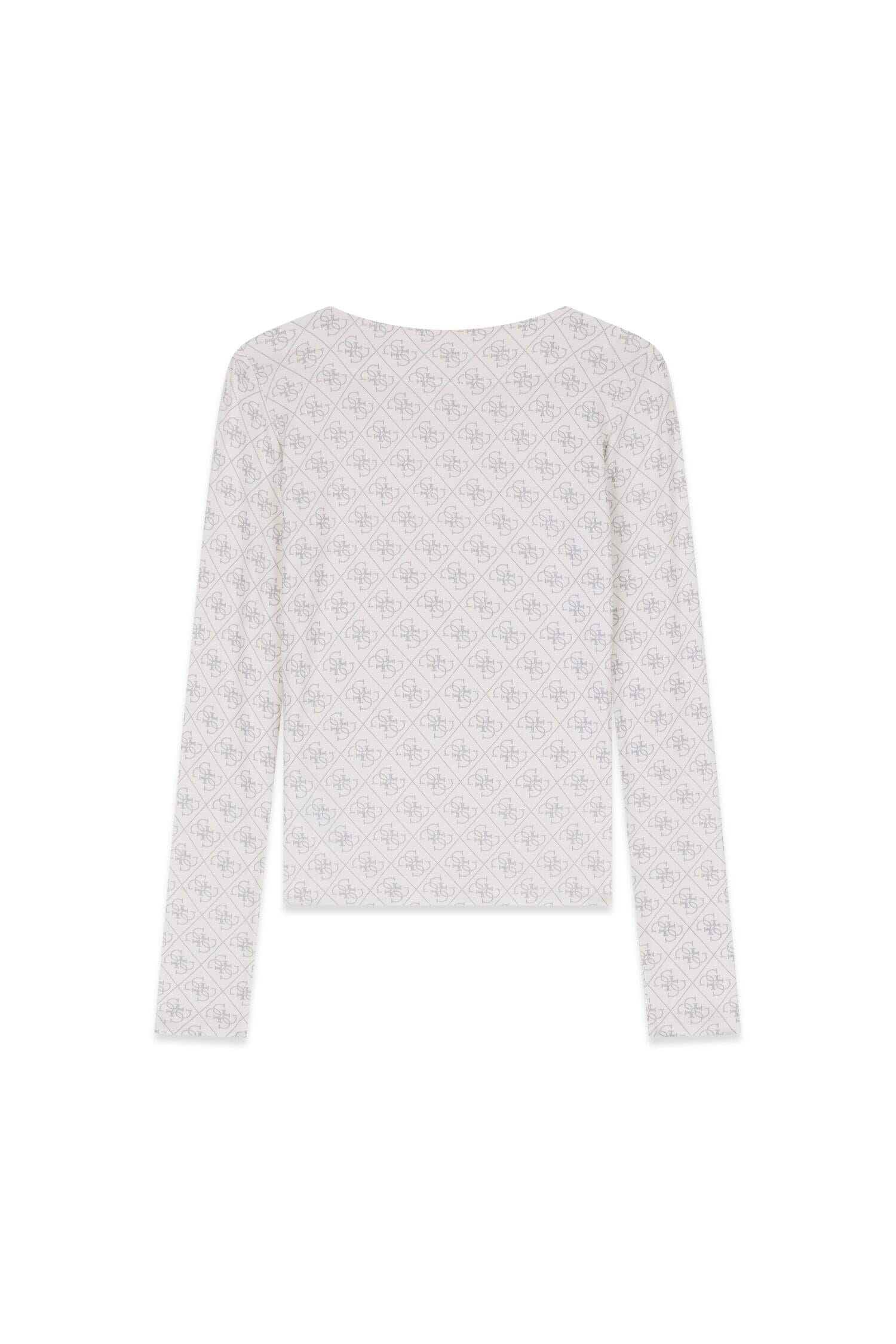 Guess Langarmshirt »LS BOAT NK TEODORA 4G ALLOVER« in weicher Viskosequalität mit Stretch-Anteil