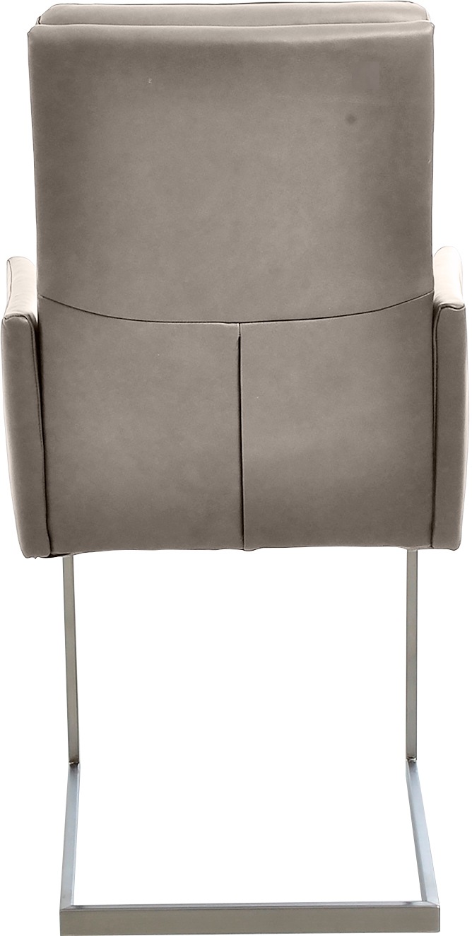 K+W Komfort & Wohnen Armlehnstuhl, Leder CLOUD, stabiles Hochkantrohr, Untergestell in Edelstahloptik oder schwarz