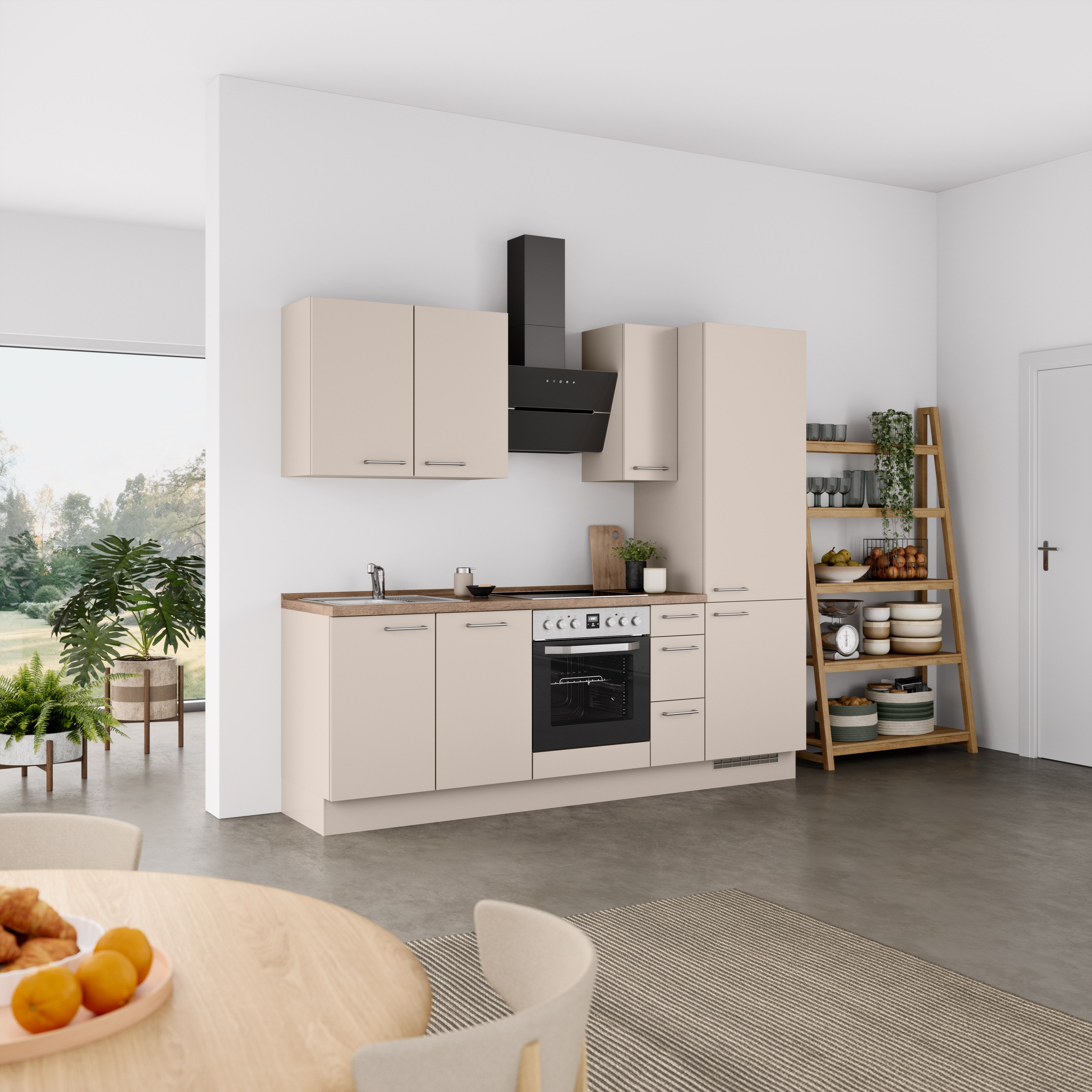 nobilia® Küchenzeile »"Laser II"«, vormontiert, Ausrichtung wählbar, Breite 240 cm, wahlw. mit E-Geräten