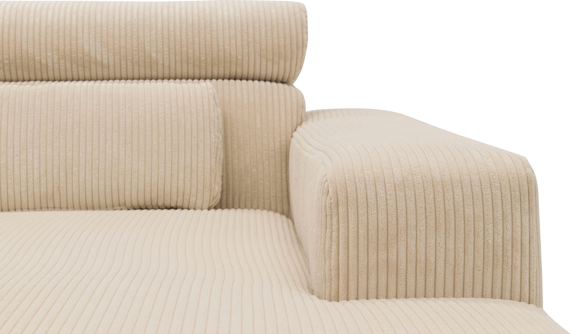 DOMO collection Ecksofa »Brandon B/T/H: 289/177/80 cm, belastbar bis 140kg/ Sitz, auch in Cord«, mit Kopfteilverstellung, wahlweise Sitztiefenverstellung, L-Form