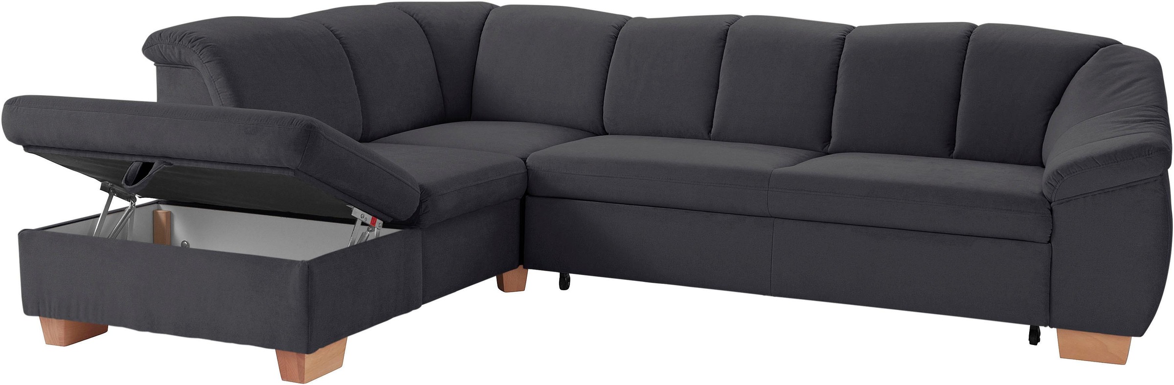 sit&more Ecksofa »Santo L-Form«, mit Federkern, wahlweise mit Bettfunktion und Stauraum