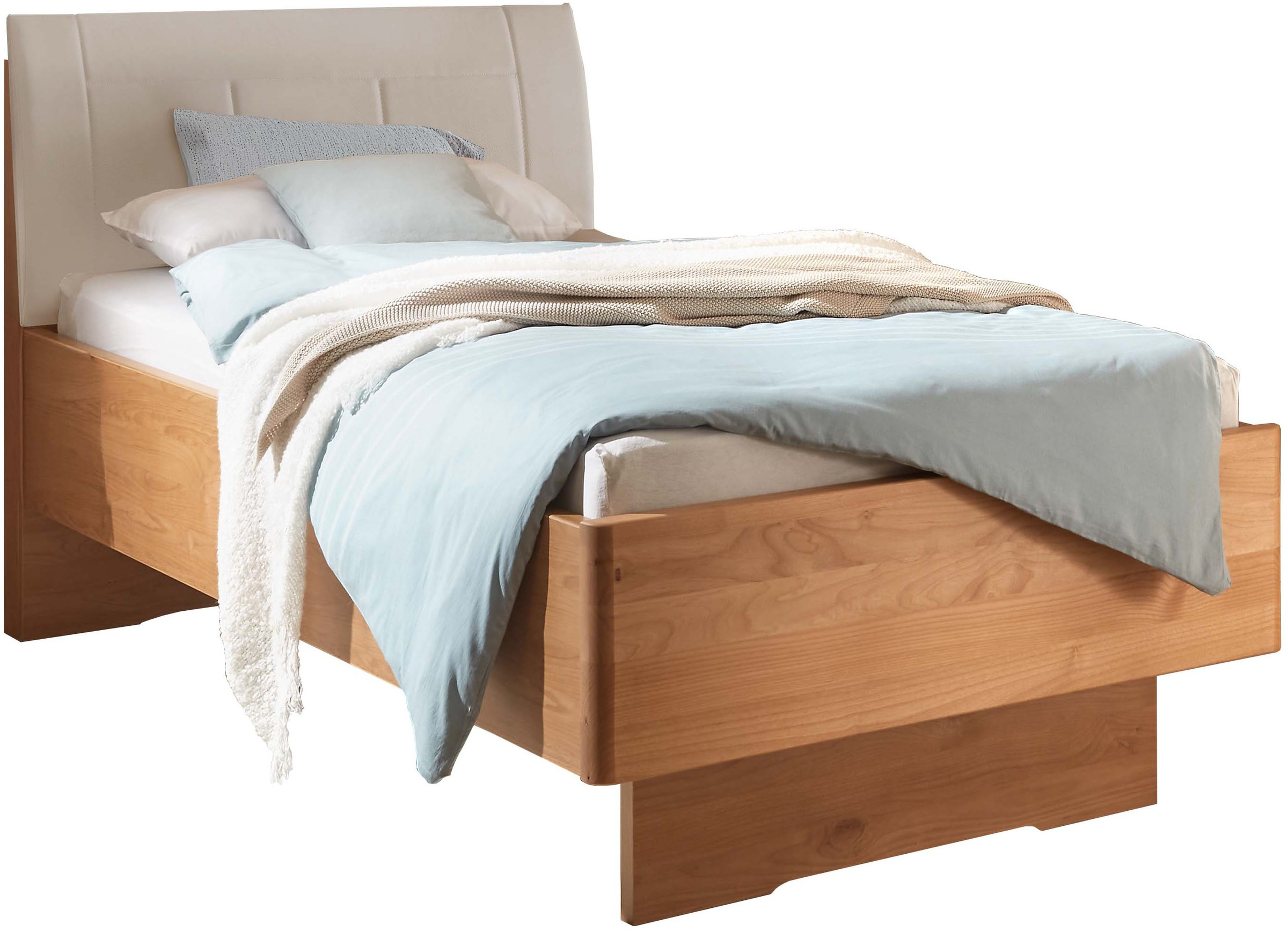WIEMANN Holzbett »Cardiff, Bettgestell, Bettrahmen, teilmassiv, mit Polster günstig online kaufen