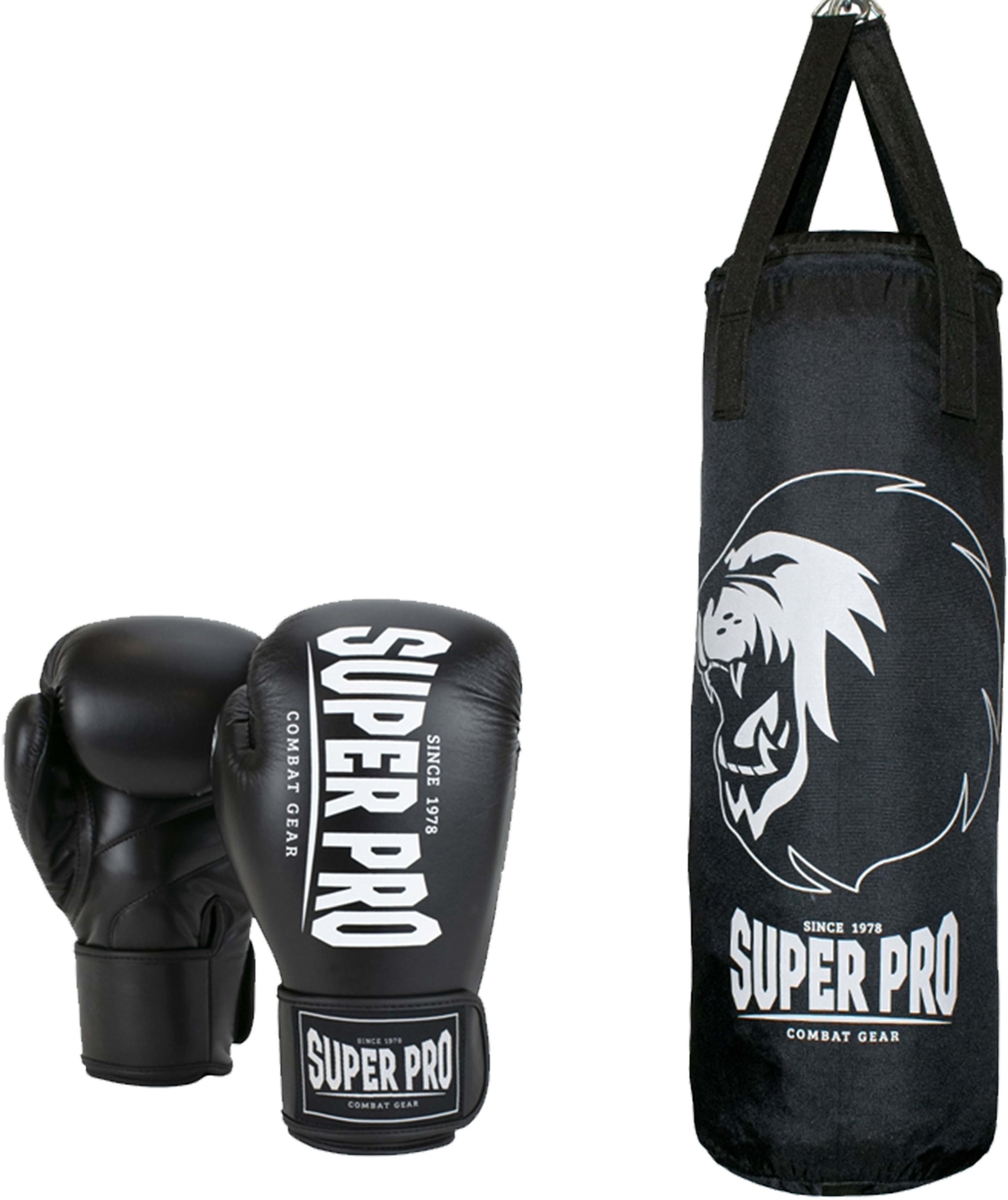 SUPER PRO Boxsack »Boxing Set Punch« schwarz/weiß