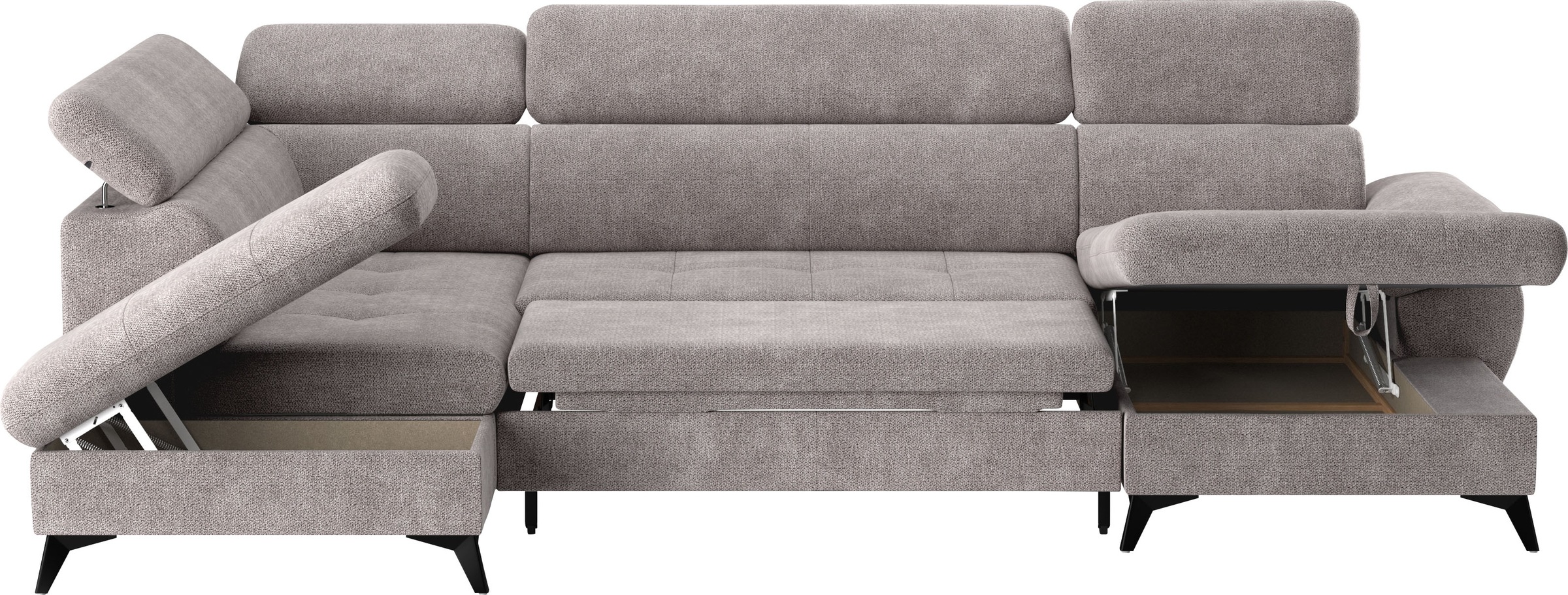 COTTA Wohnlandschaft »Hudson U-Form«, mit Kopfteilverstellung, wahlweise mit Bettfunktion & Bettkasten