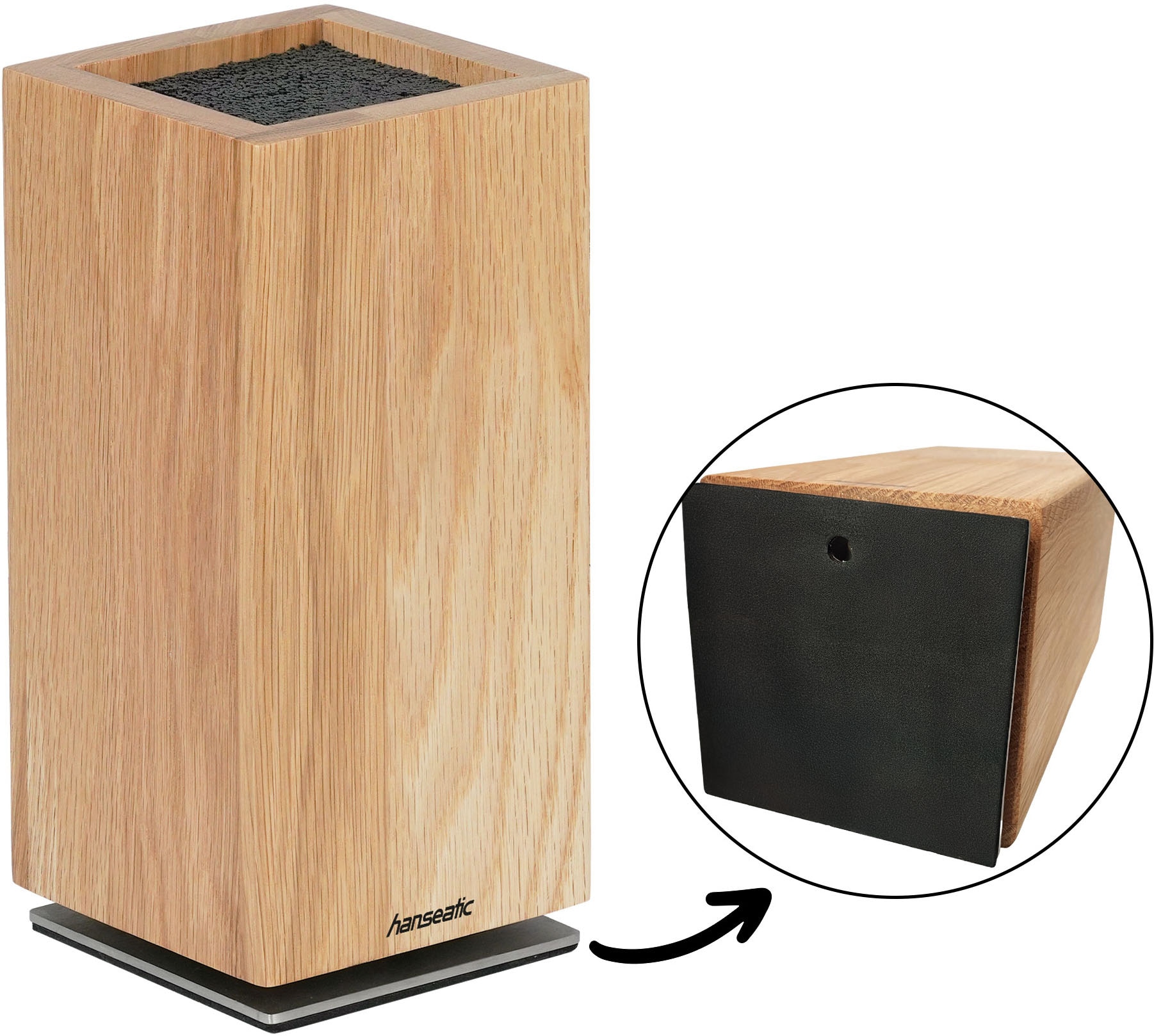 Hanseatic Magnet-Messerblock »hanseatic PREMIUM, Messerblock aus Holz« 1 Stk. elegantes Design, herausnehmbarer Borsteneinsatz, 360-Grad-drehbar
