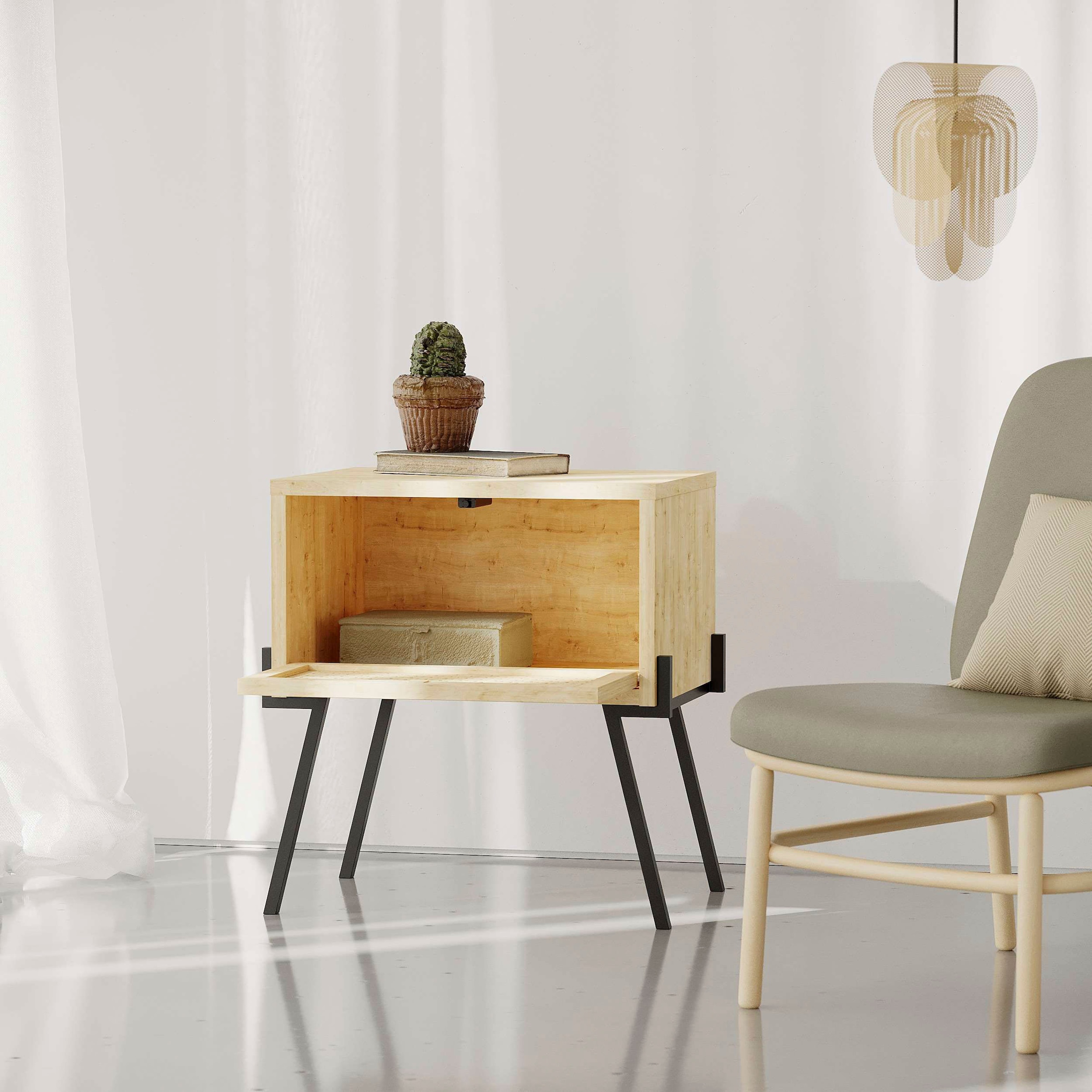 Decortie Nachttisch »NAIVE NACHTTISCH«, (Packung, 1 St.), Leichte Montage, Lagerung, Platzsparend