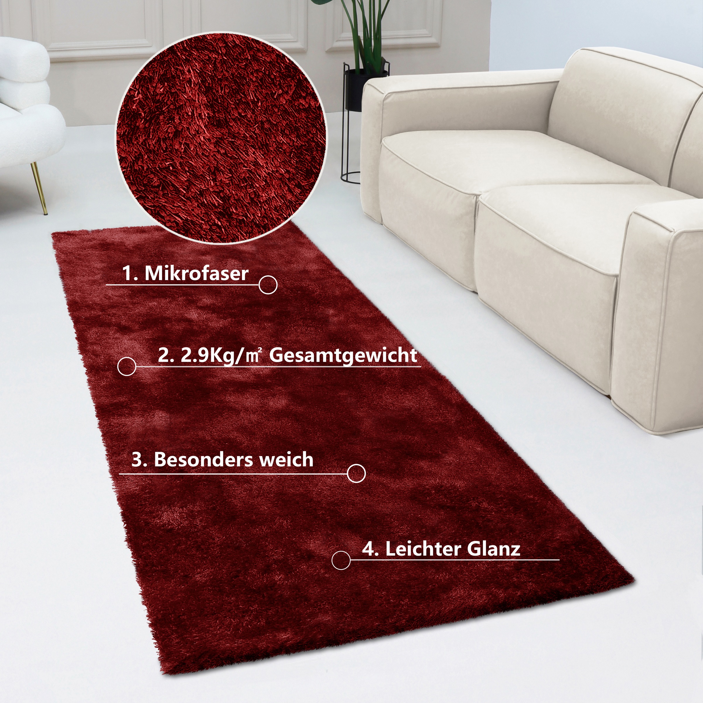 Bruno Banani Hochflor-Läufer "Dana Teppich, Kundenliebling" rechteckig 30 m günstig online kaufen