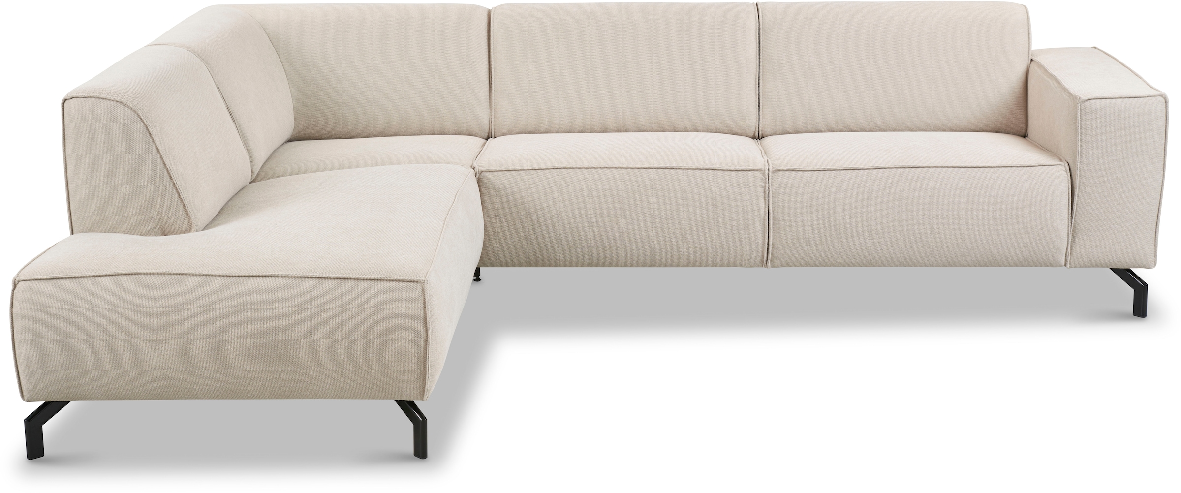 Places of Style Ecksofa Lorcan, in Lederoptik oder Strukturstoff lieferbar