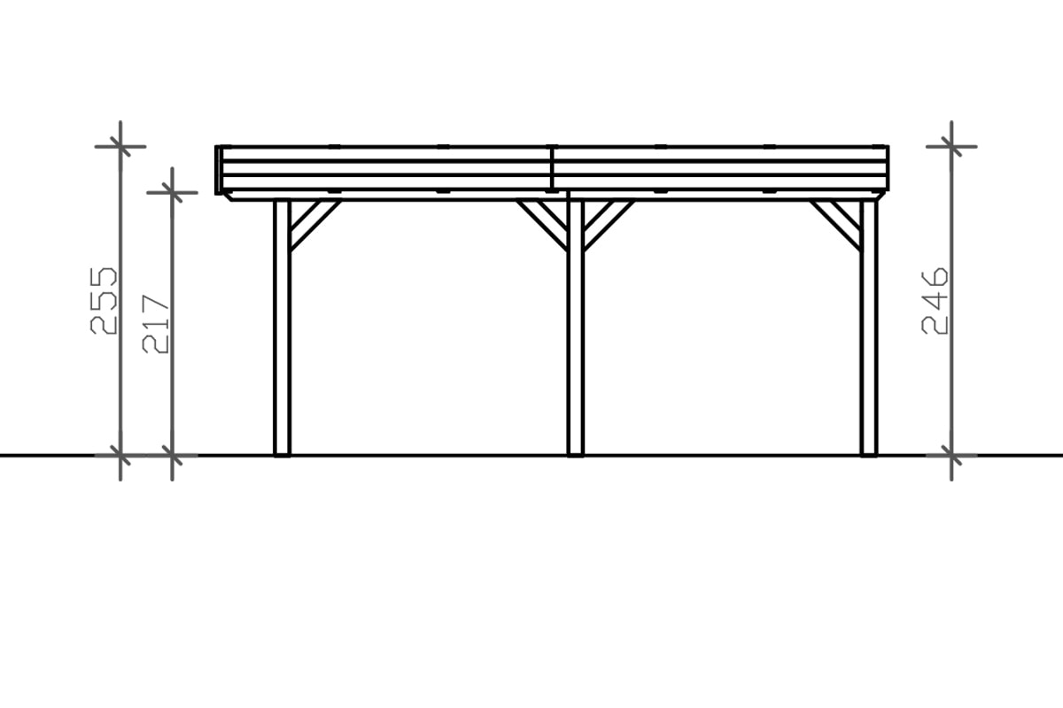 Skanholz Doppelcarport »Grunewald«, natur, mit Aluminiumdach