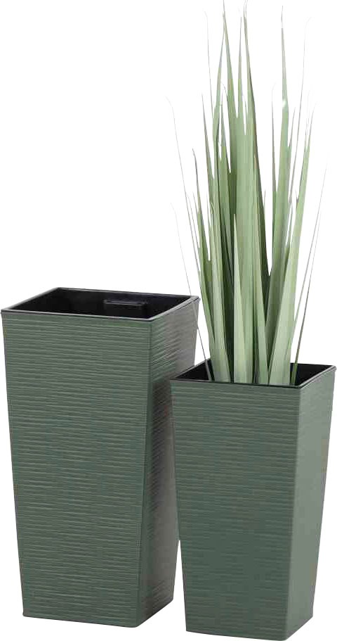 Siena Garden Pflanzkübel, Rillenoptik, eckig