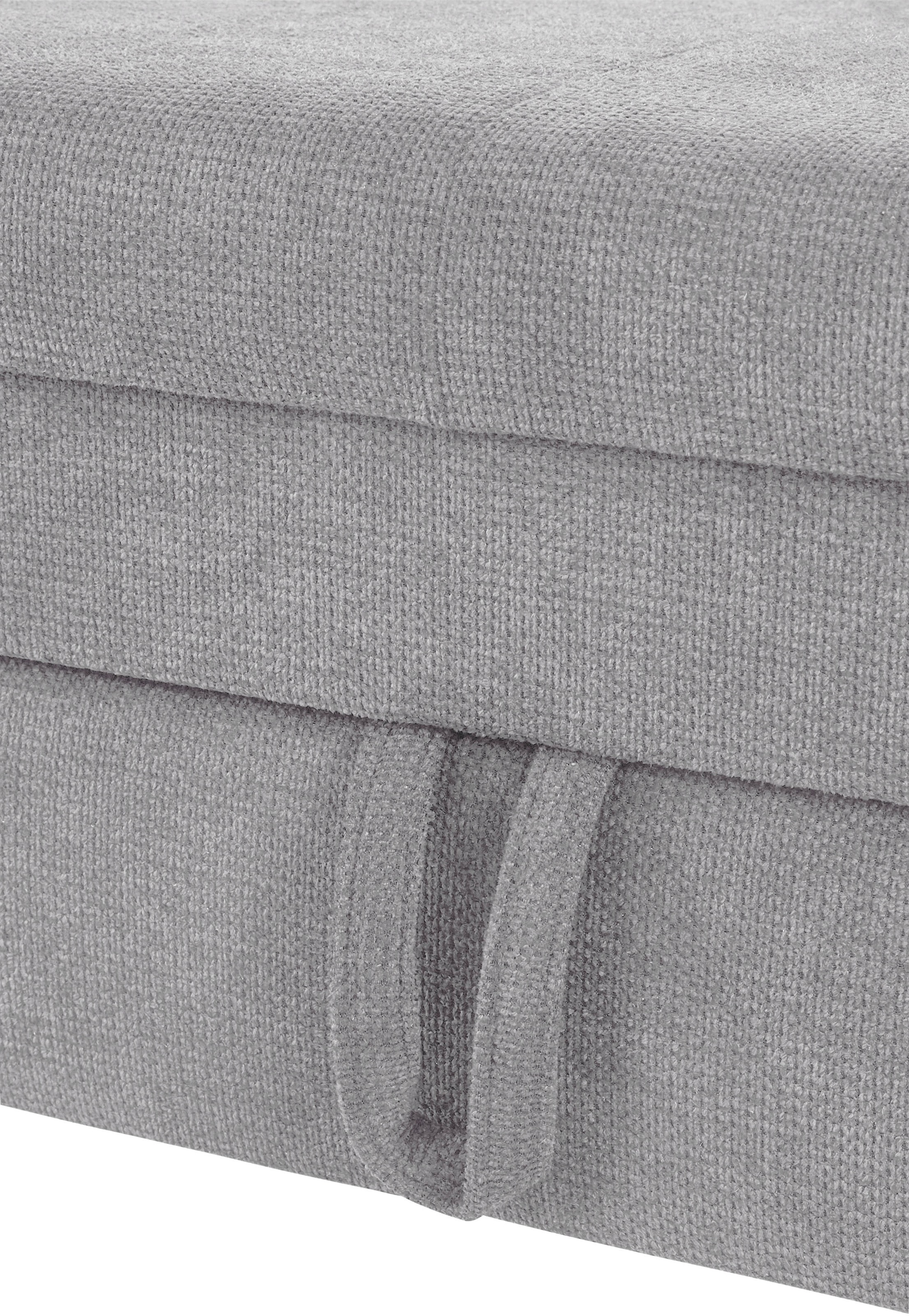 COTTA Ecksofa »Mia L-Form mit 3 Zierkissen«, wahlweise mit Bettfunktion, Bettkasten, Beleuchtung & Wireless-Charger