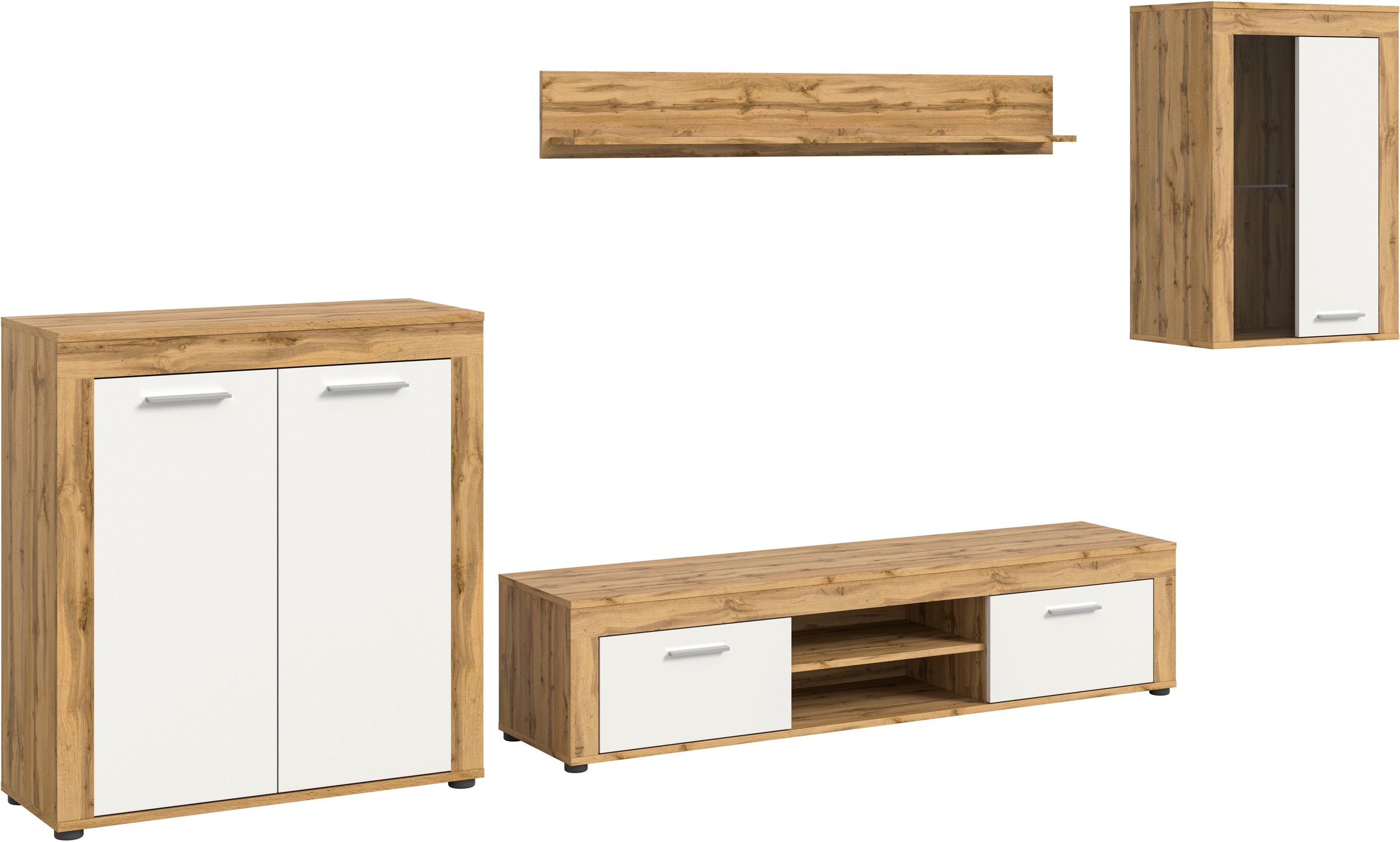 INOSIGN Wohnwand »Aosta, 4-tlg., best. aus: Highboard, Lowboard, Wandboard günstig online kaufen