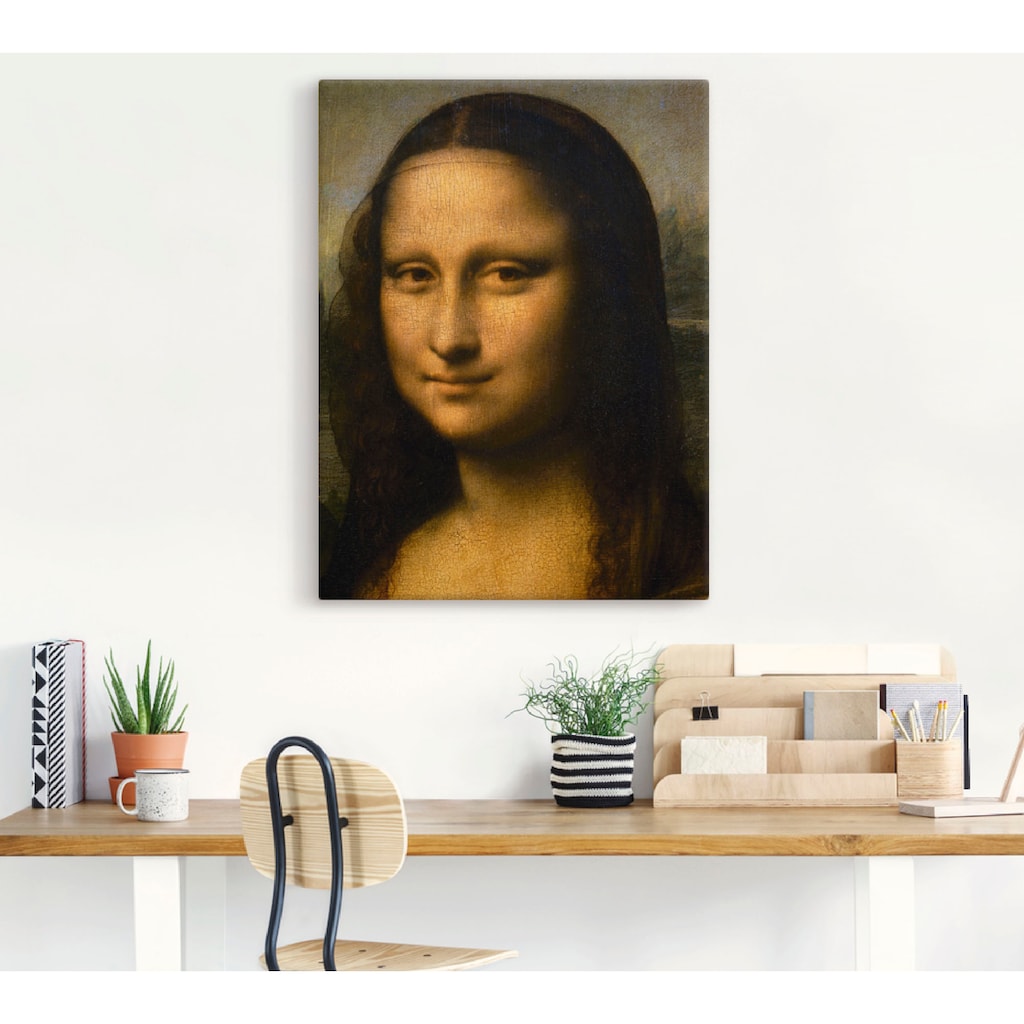 Artland Leinwandbild »Mona Lisa. Detail Kopf. 1503-1506«, Frau, (1 St.)