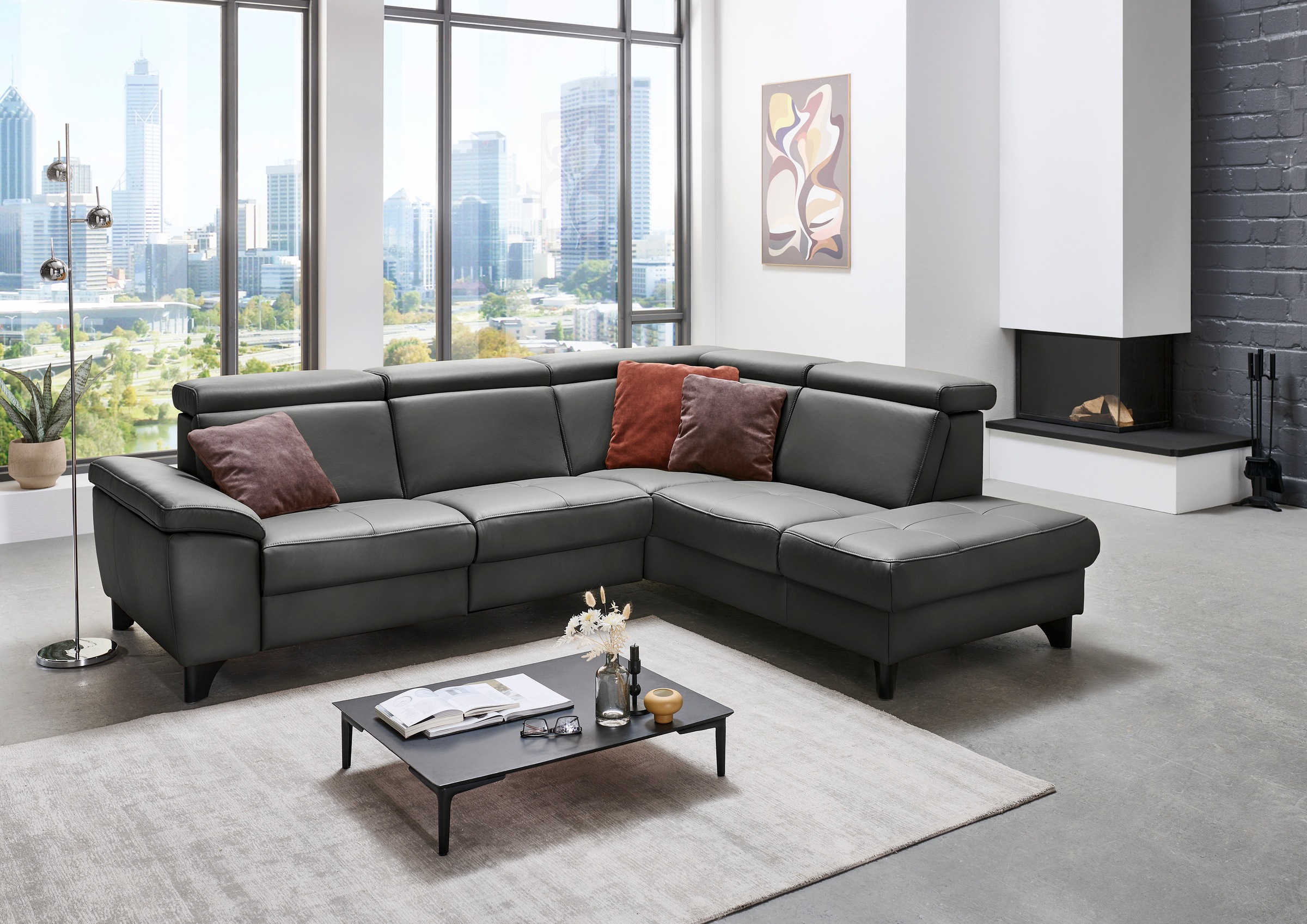 Die PlanBar Ecksofa »PN-EM23166 L-Form«, optional mit Kopfteilverstellung und Stauraum