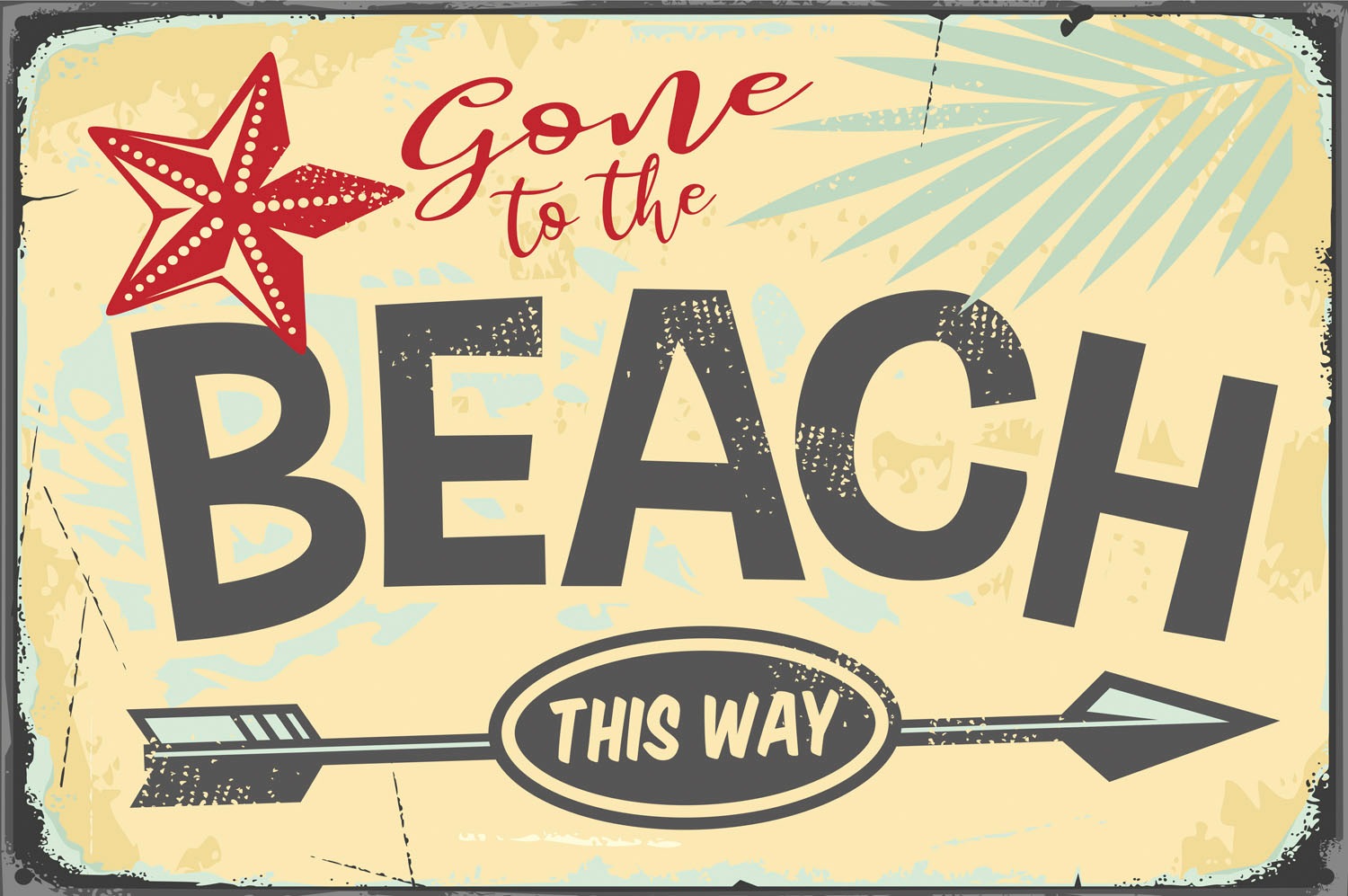 queence Metallbild »To The Beach« Schriftzug   Schriftzüge   Sprüche   Sprü günstig online kaufen