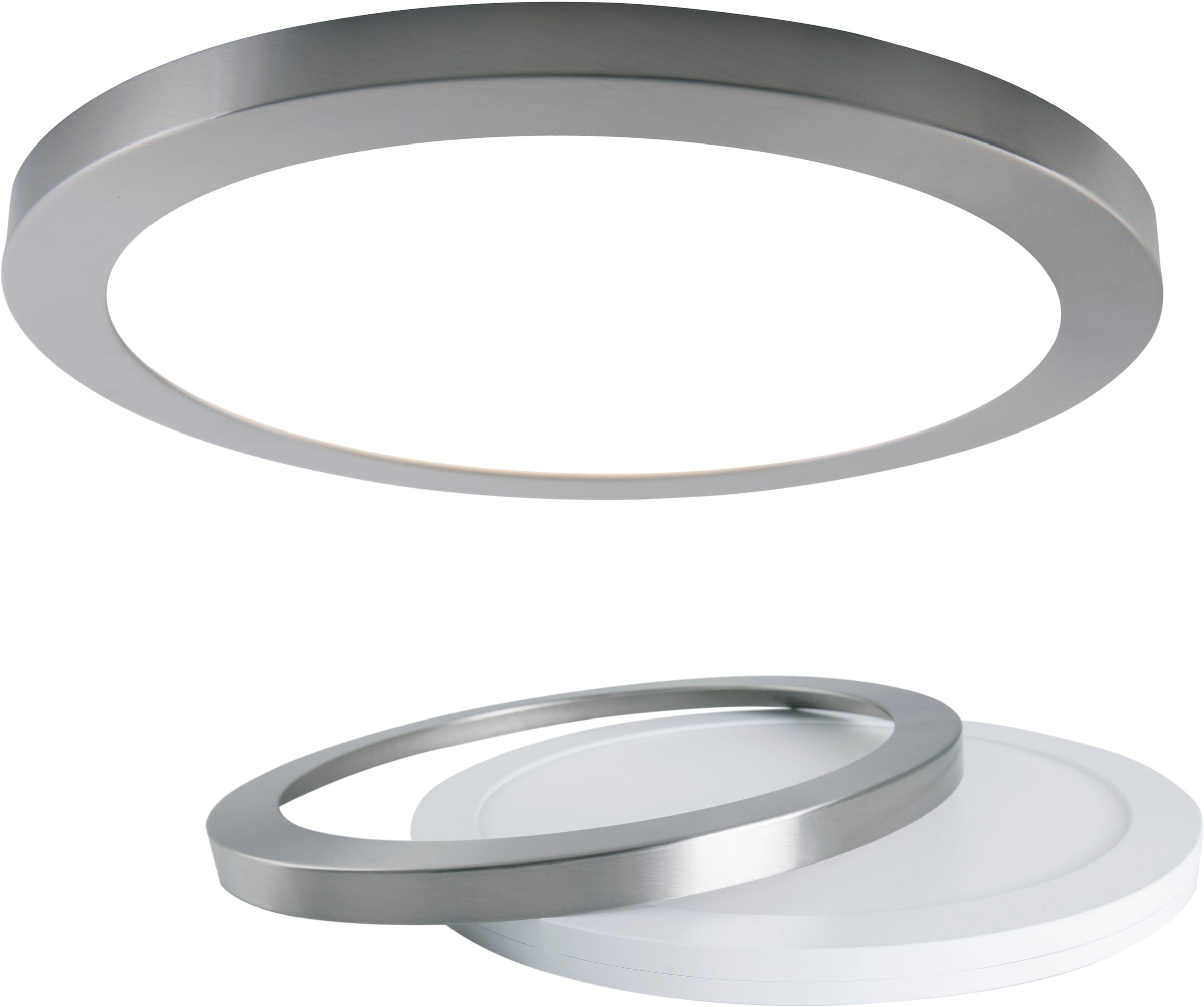 näve LED Deckenleuchte »Bonus«, 1 flammig, Leuchtmittel LED-Modul | LED fest integriert, 4 Lichtfarben, 2-in-1-Optik,Ring chrome magetisch abnehmbar