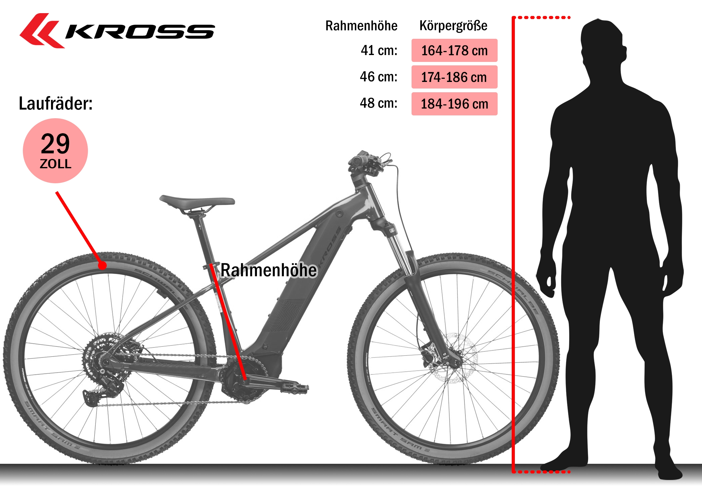 Kross »Influx Hybrid 4.0 21,3Ah / 800 Wh 29 Zoll blau 12 Gänge 2026« 12 Gang Shimano DEORE M6100 Schaltwerk Kettenschaltung Mittelmotor 250 W