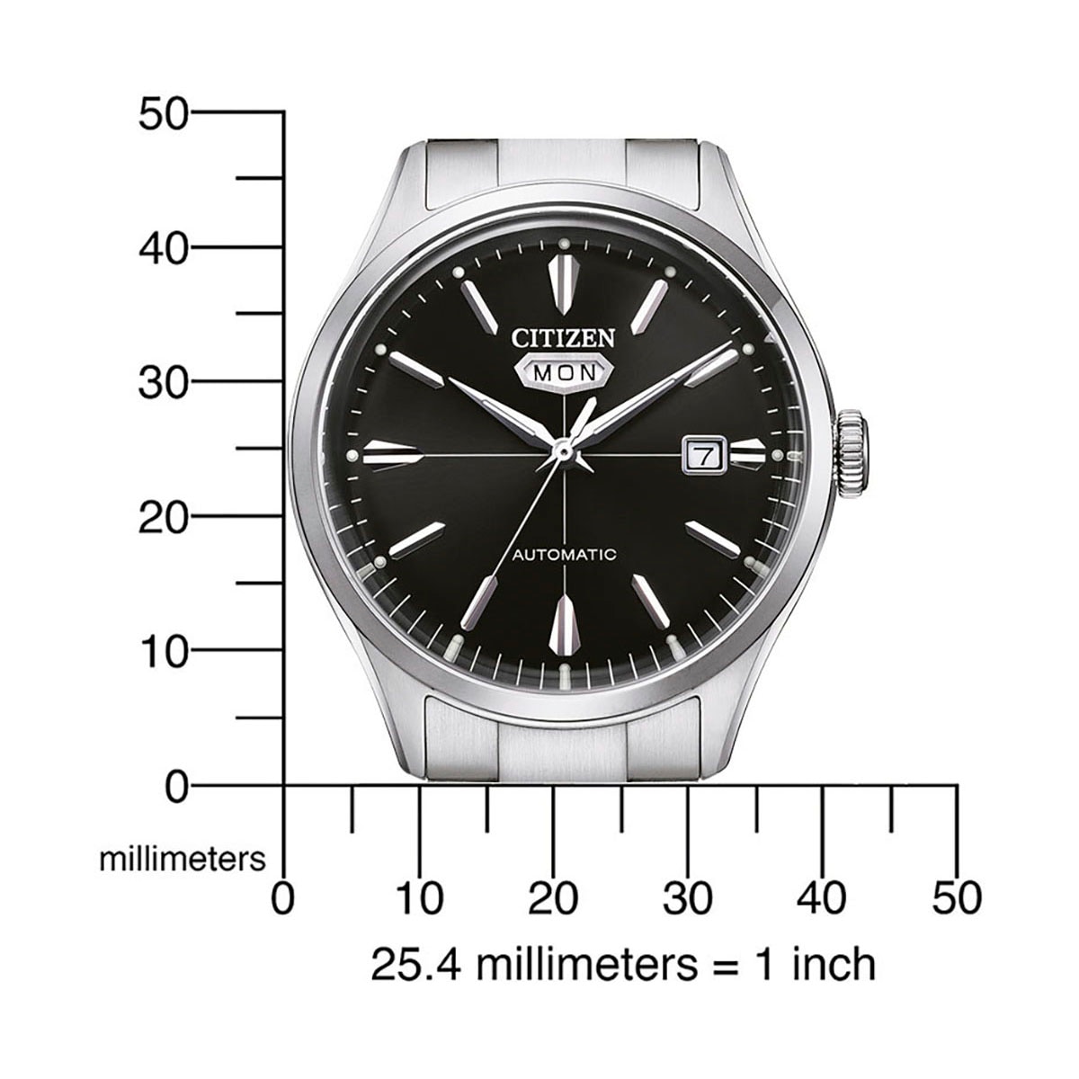 Citizen Automatikuhr, Armbanduhr, Mechanische Uhr, Herrenuhr, Datum, Edelstahlarmband