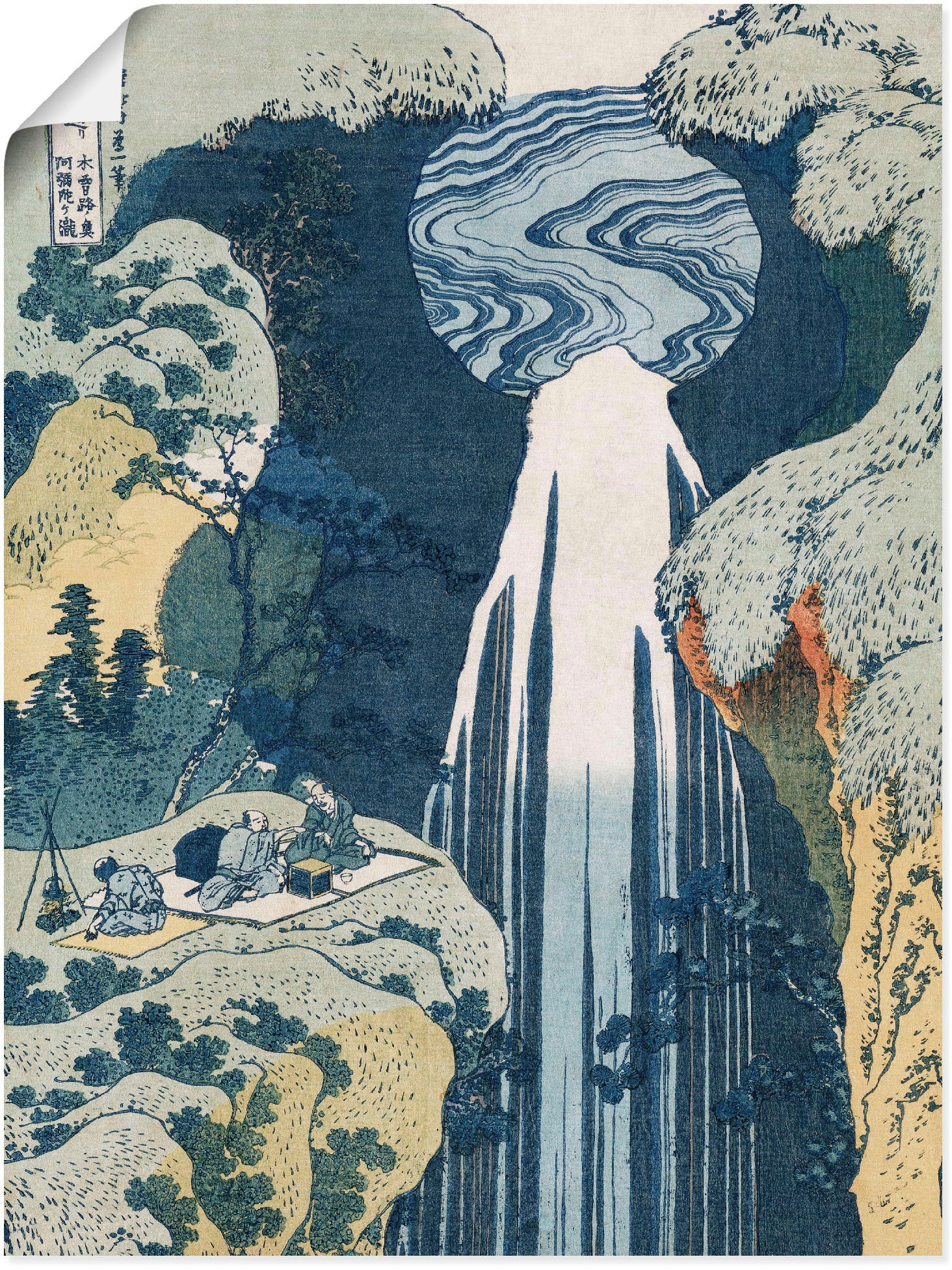Artland Kunstdruck »Wasserfall von Amida an Kiso Straße«, Gewässer, (1 St.), als Leinwandbild, Wandaufkleber oder Poster in versch. Größen