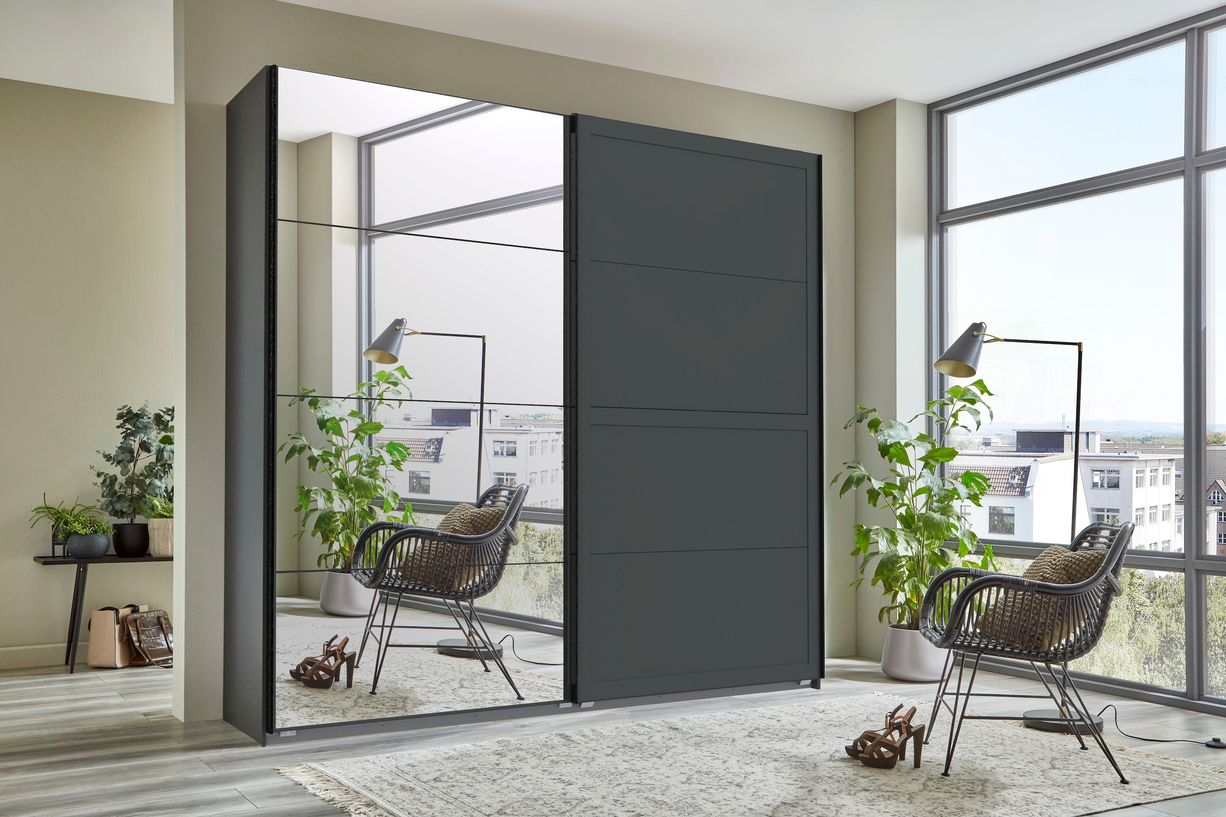 Wimex Schwebetürenschrank »Chalet«, in Landhausoptik, mit Spiegeltür