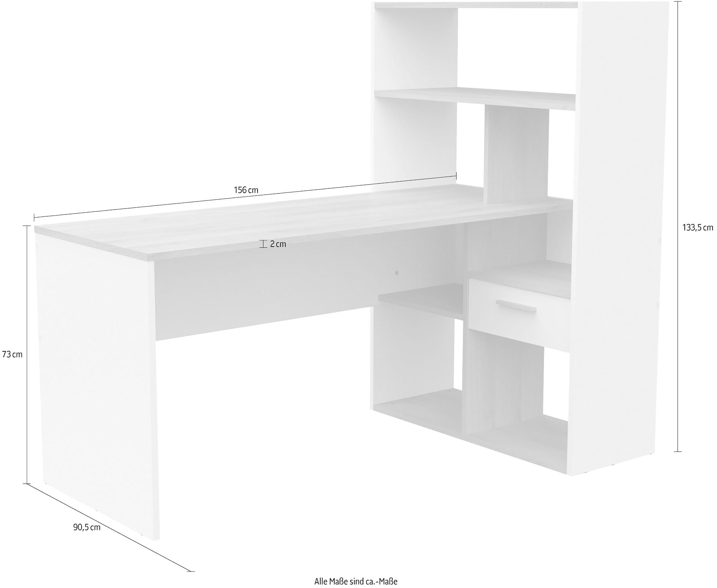 Demeyere GROUP Schreibtisch »Strate«, Schreibtisch Regal 1 Schublade