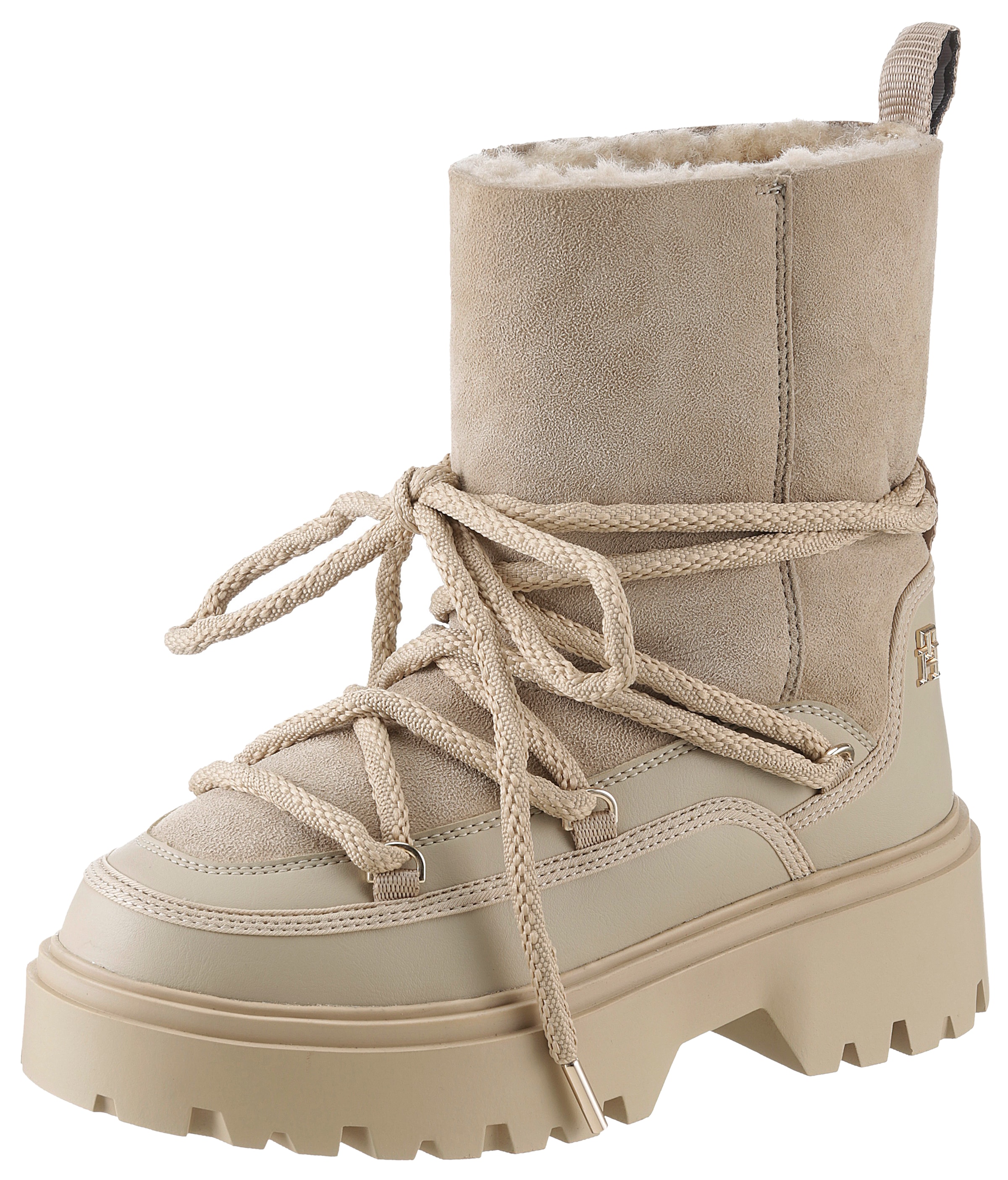 Snowboots »REAL SHEARLING LACE-UP SNOWBOOT«, Blockabsatz, Winterboots, Schneestiefel,...