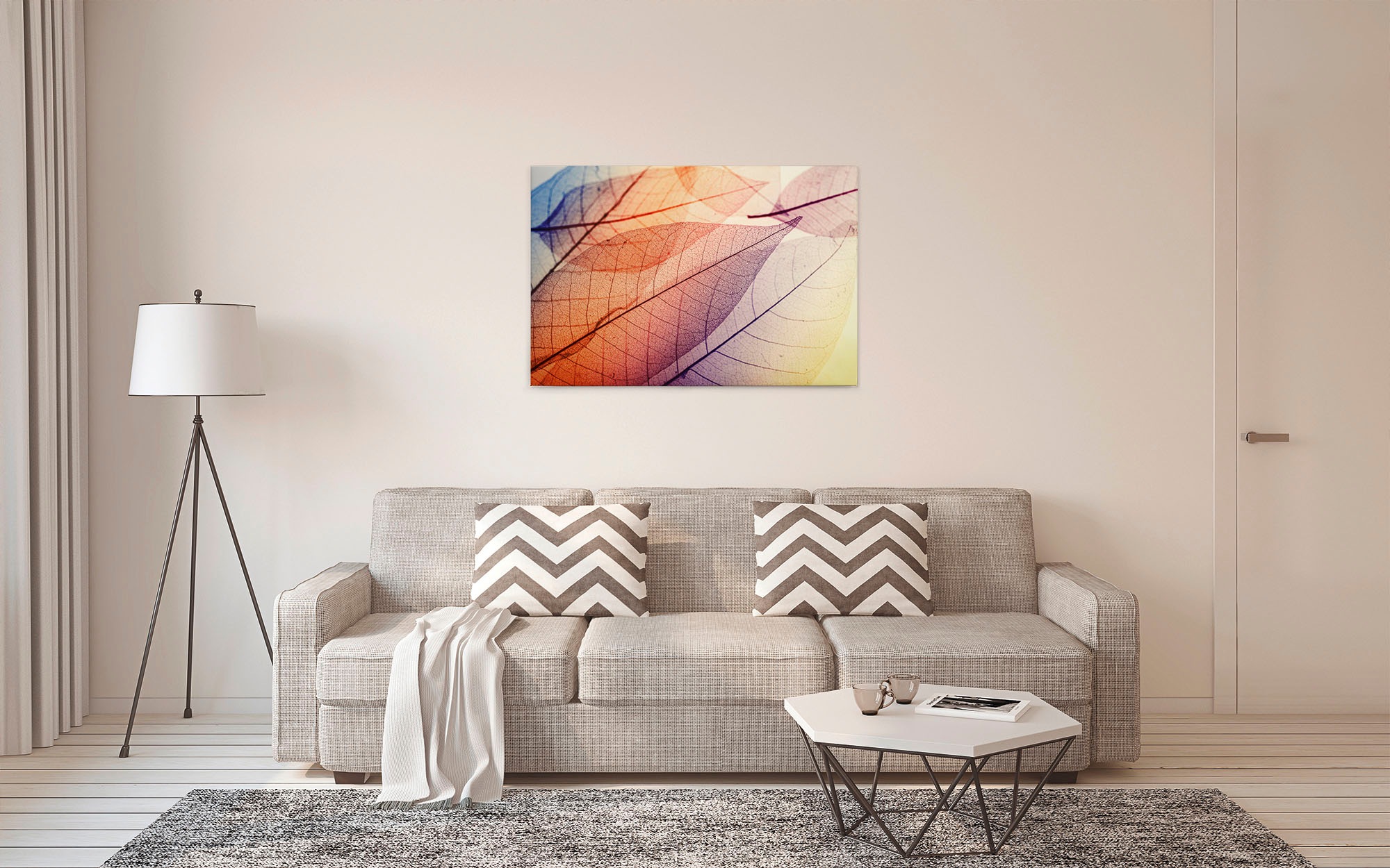 A.S. Création Leinwandbild »Limpid Leaf«, Kunst-Natur-Kinder, (1 St.), Keilrahmen Moderne Blätter Bunt Leinwand-Bild Wohnzimmer modern Kinder