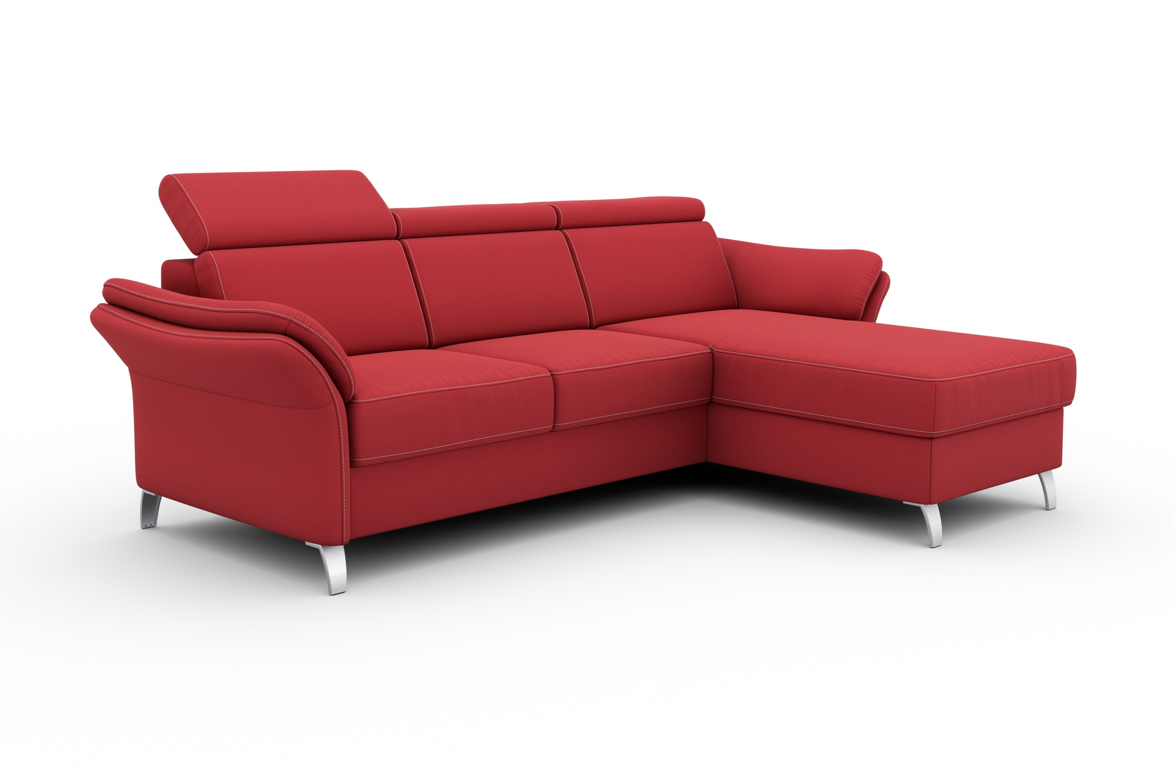 sit&more Ecksofa »Vincenzo L-Form«, inklusive Kopfteilverstellung, wahlweise mit Bettfunktion, Bettkasten