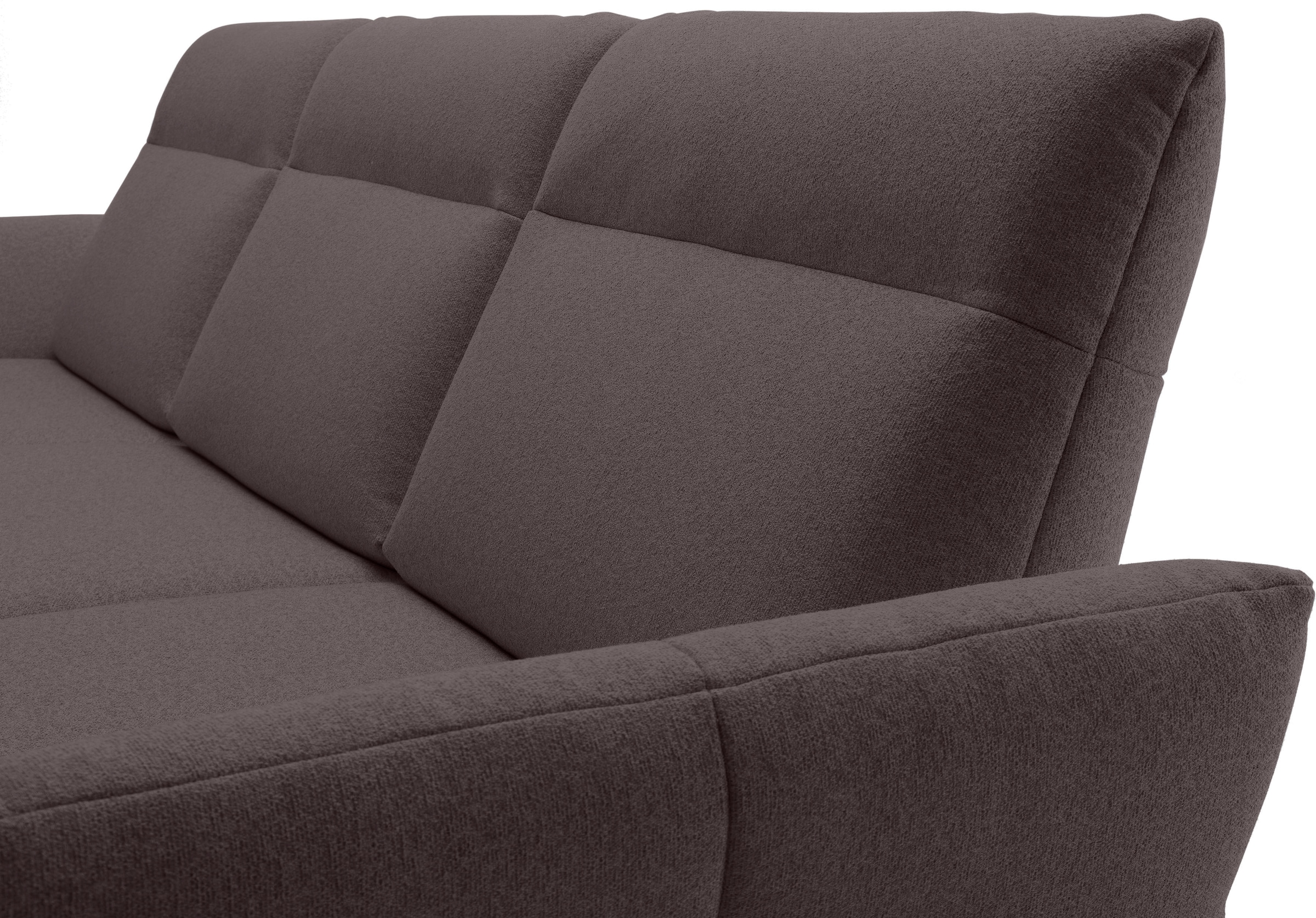 Creation BY ROLF BENZ Ecksofa »CR.460, Design-Sofa der Extraklasse, verstellbare Rückenlehne, L-Form« Sockel in Eiche, Winkelfüße in Umbragrau, Breite 338 cm