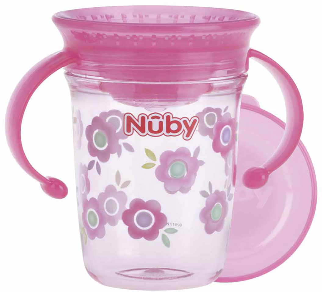 Kinderbecher »360° Trinklerntasse 240ml, pink«, mit Handgriffen