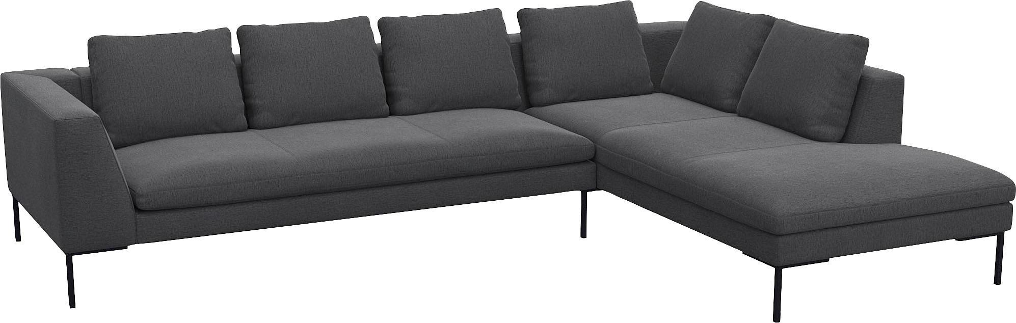 FLEXLUX Ecksofa »Loano, superbequemer Sitzkomfort durch Kaltschaum im Sitz, L-Form«, modernes Sofa, frei im Raum stellbar, lose Kissen, hoher Fuß