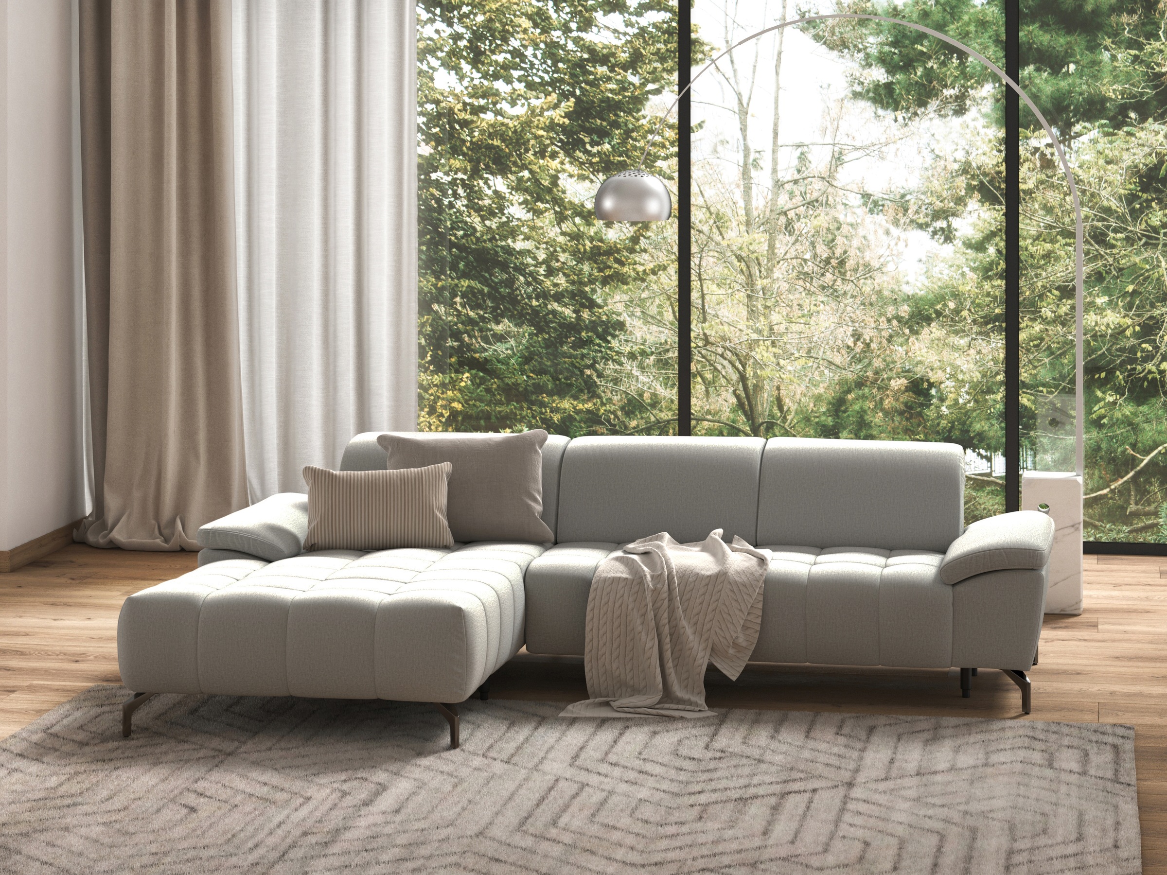 sit&more Ecksofa »Cool L-Form«, wahlweise mit Kopfteilverstellung und Vorzi günstig online kaufen