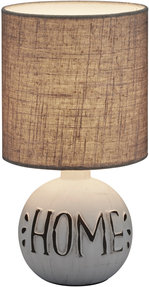 TRIO Leuchten Schreibtischlampe »Esna«, 1 flammig-flammig, E14Tischleuchte mit HOME-Schriftzug und Keramikfuß