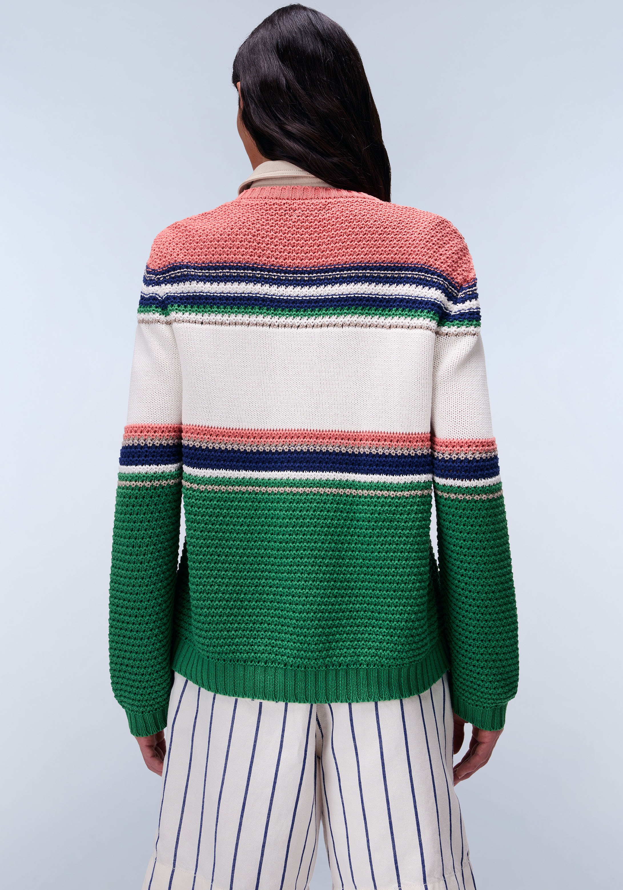 Napapijri Strickpullover »D-AULLA C W 81S STRIPE 81S«, Mit Rundhalsausschnitt