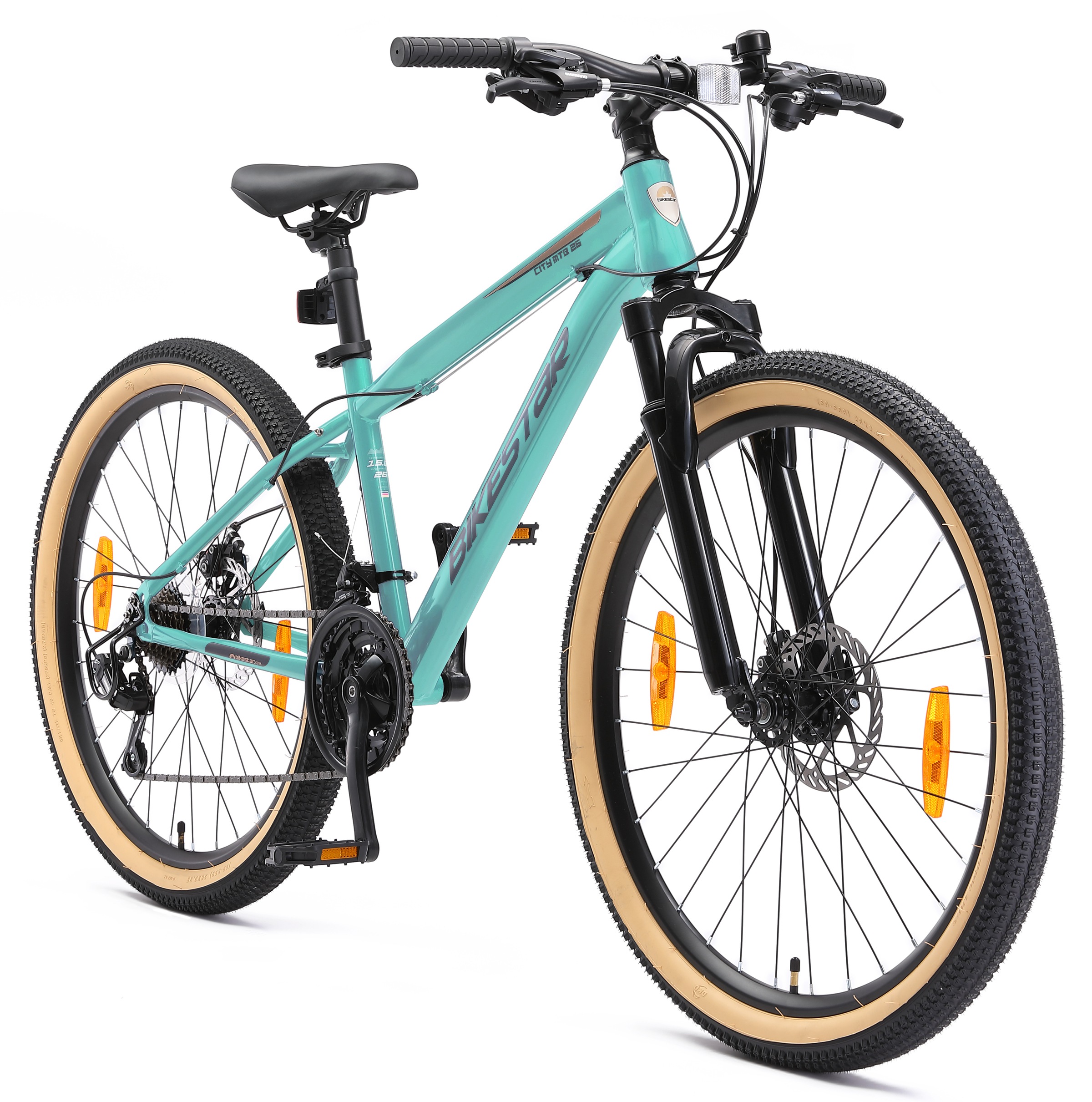 Bikestar Mountainbike 21 Gang Shimano RD-TY300 Schaltwerk Kettenschaltung für Damen und Herren, Kettenschaltung