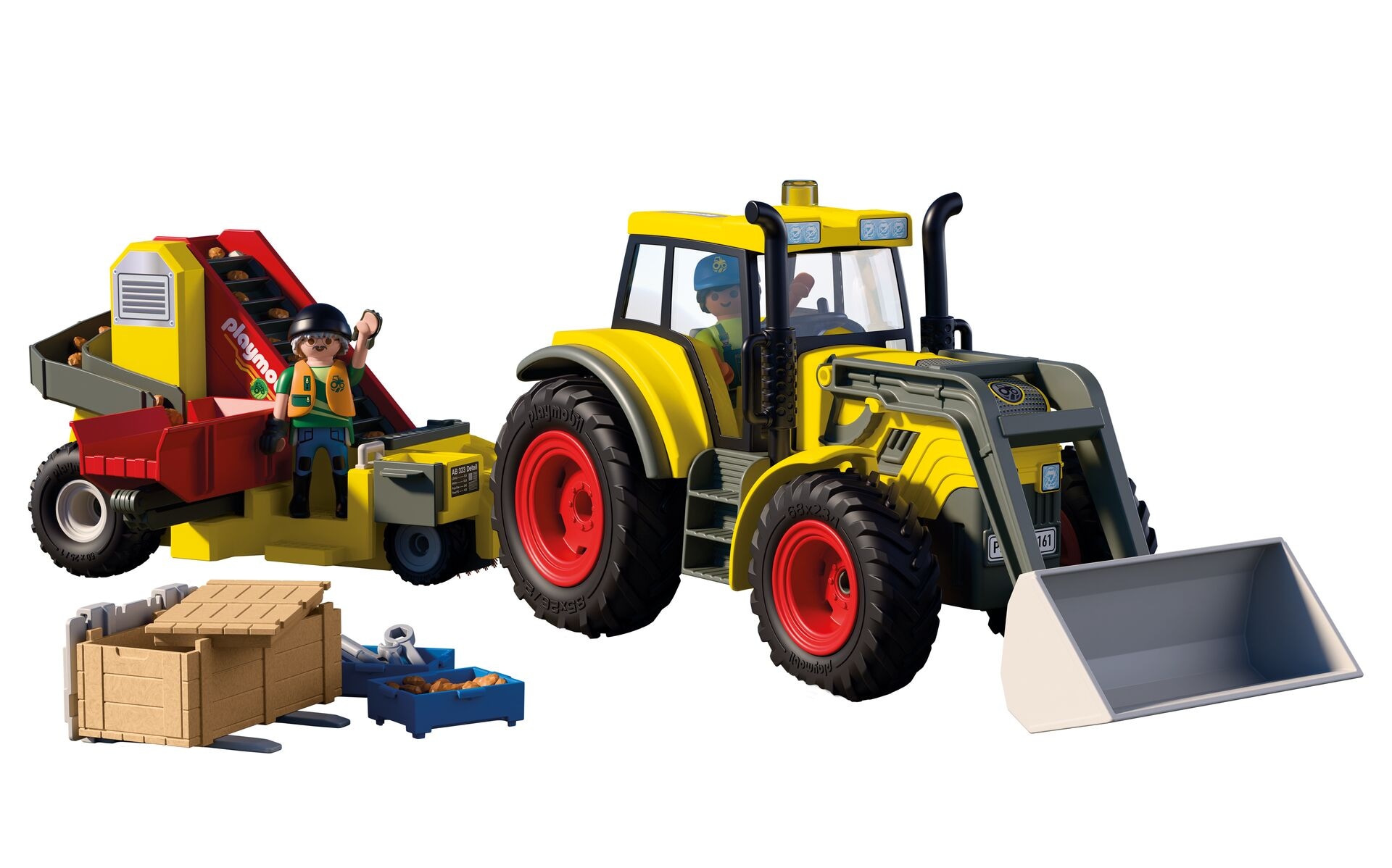 Playmobil® Konstruktions-Spielset »Großer Traktor mit Kartoffelroder (72161), Country« Made in Europe