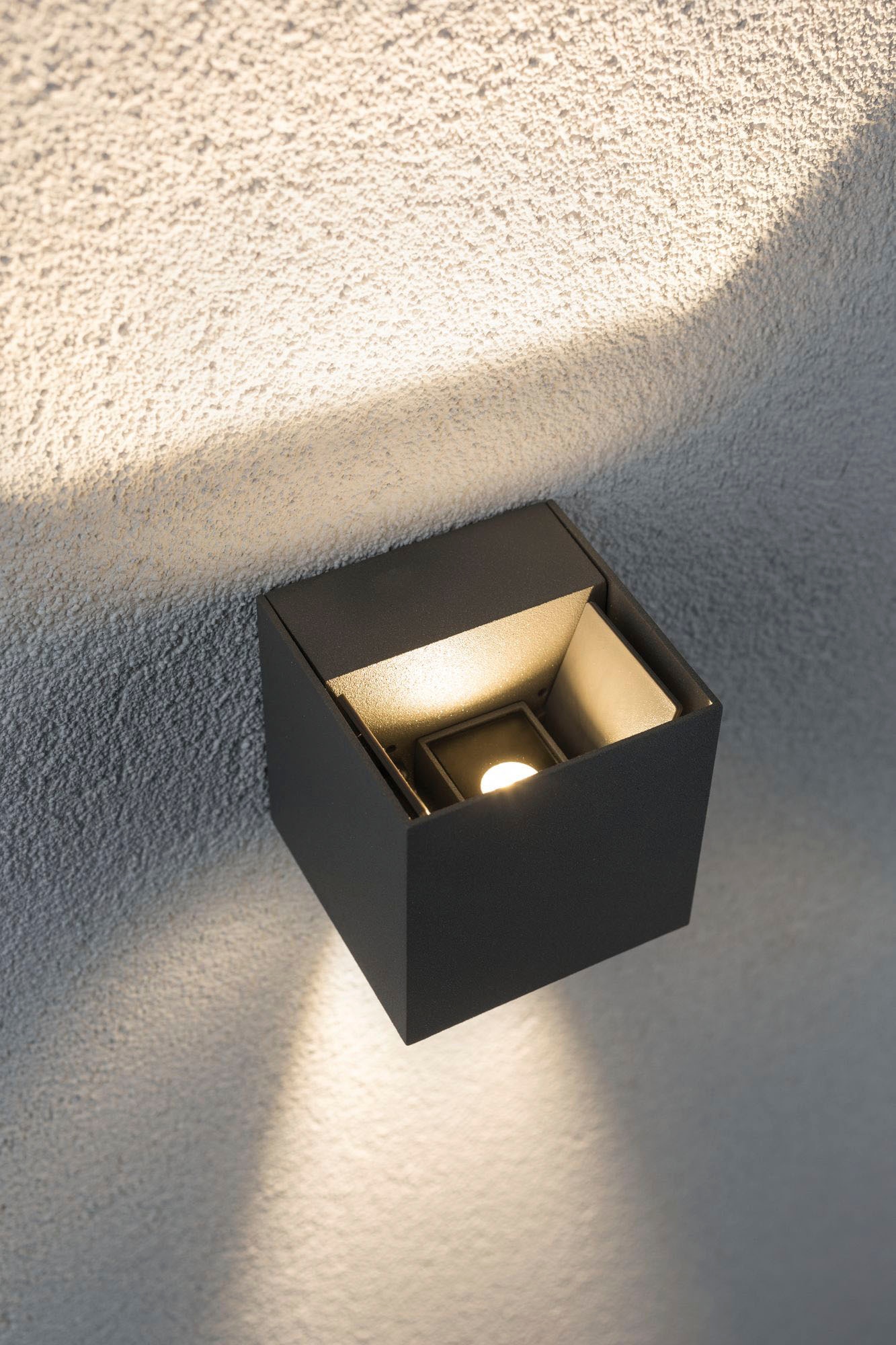 Paulmann LED Außen-Wandleuchte »Outdoor 230V Cybo LED 2x3,5W 230V IP65 eckig 80x80mm Grau Aluminium«, 2 flammig, Outdoor 230V Cybo LED 2x3,5W 230V IP65 eckig 80x80mm Aluminium