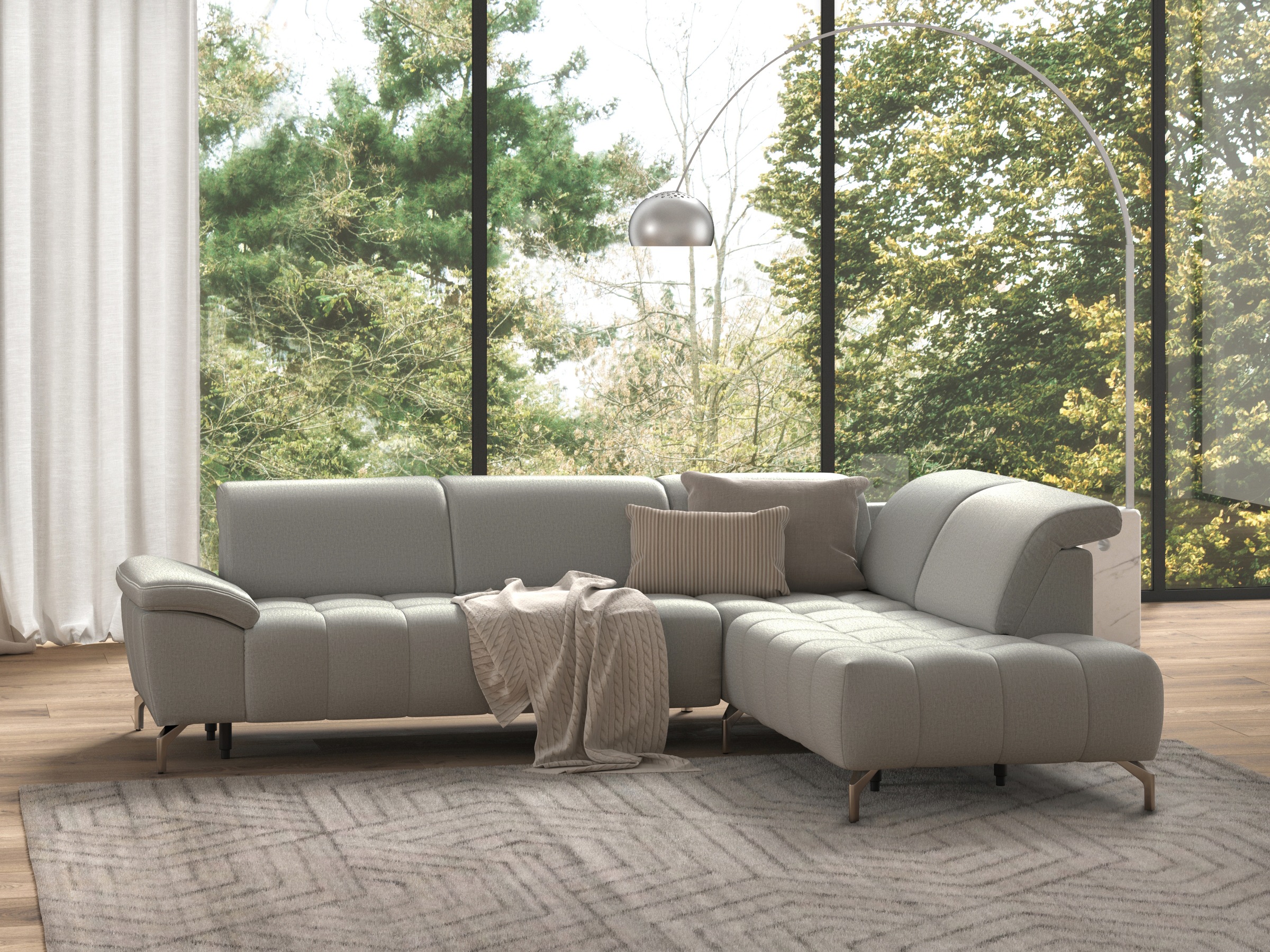 sit&more Ecksofa »Cool L-Form«, wahlweise mit Kopfteilverstellung und Vorziehsitz, motorisch