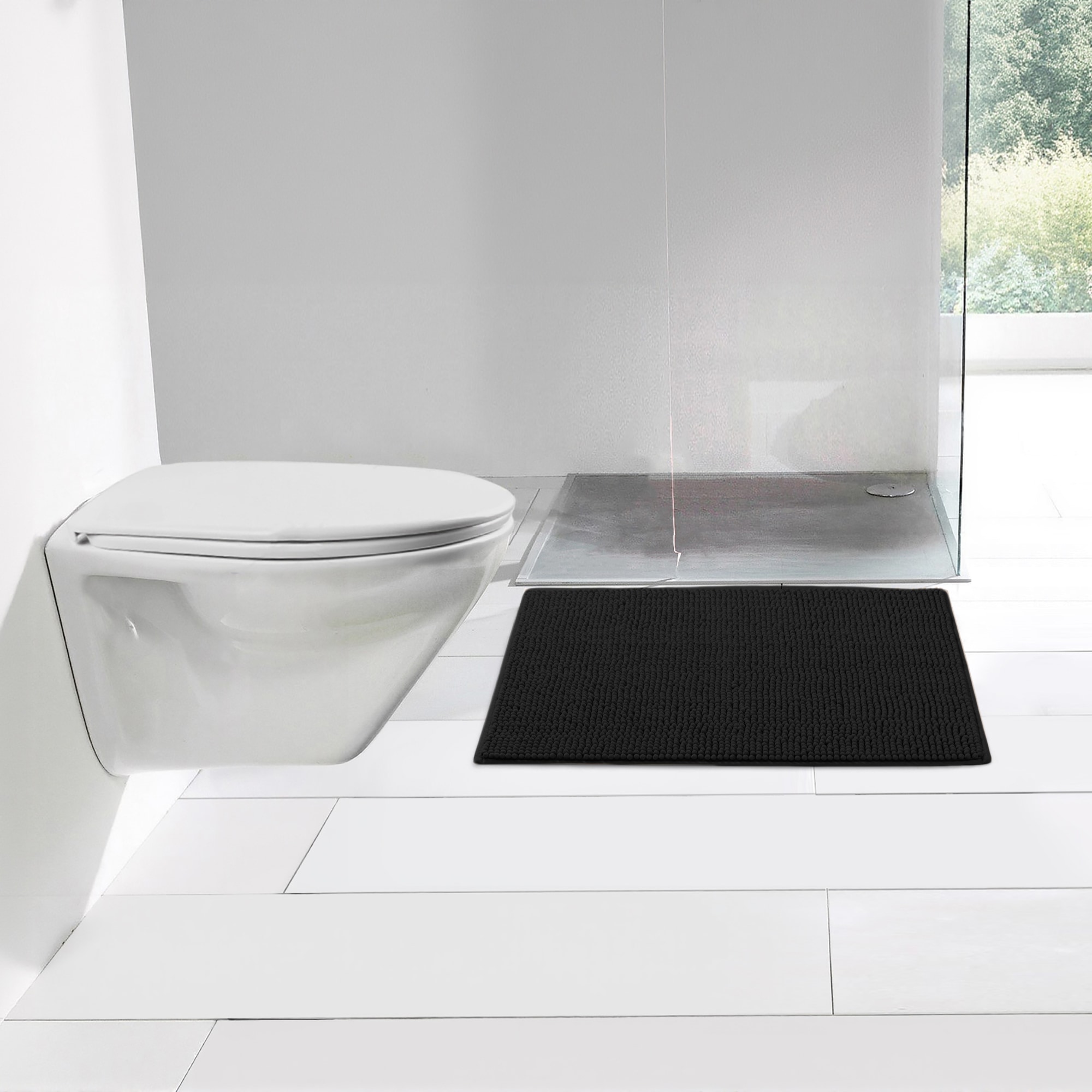 my home Badematte »Vanessa Chenille, Badvorleger, Badezimmer Teppich, Duschvorleger«, beidseitig nutzbar-strapazierfähig-fußbodenheizungsgeeignet-schnell trocknend, Uni Farben, besonders weich, rechteckig