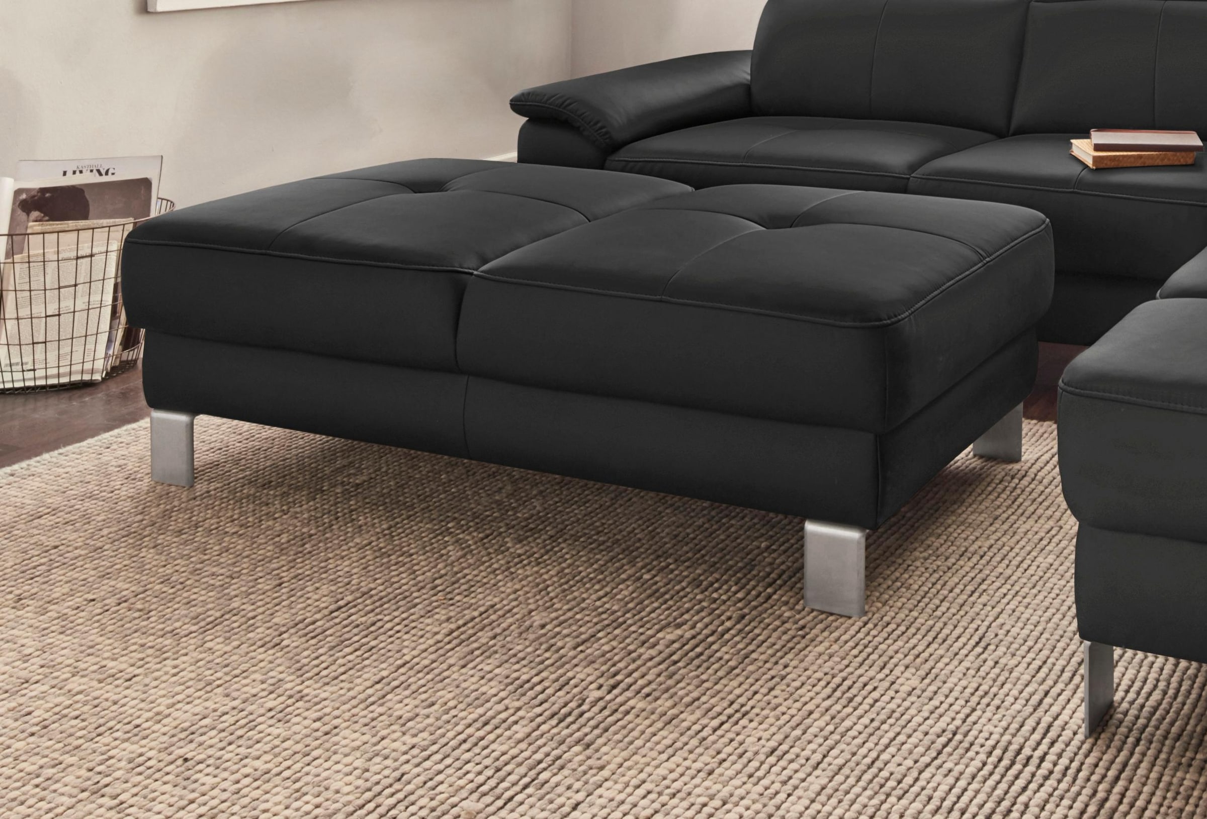 exxpo - sofa fashion Hocker »Mantua, Bankhocker mit tollen Verarbeitungsdetails, bequem«, zeitlos und elegant
